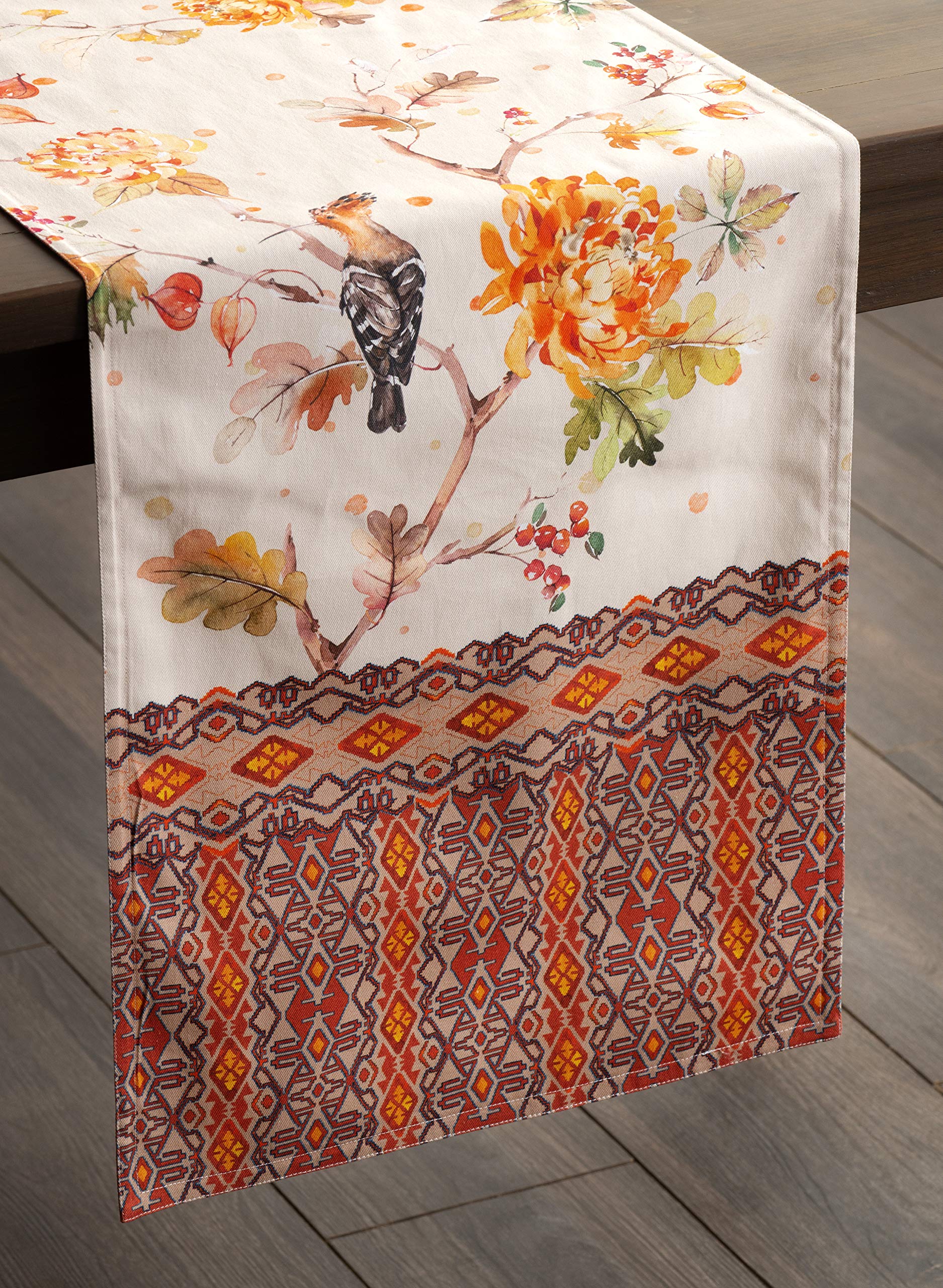Maison D' Hermine Tablerunner 100% Cotton 14.50Inch X 108Inch Decorative Table Runner Table Runners, Dining, Holidays, Kelim - P