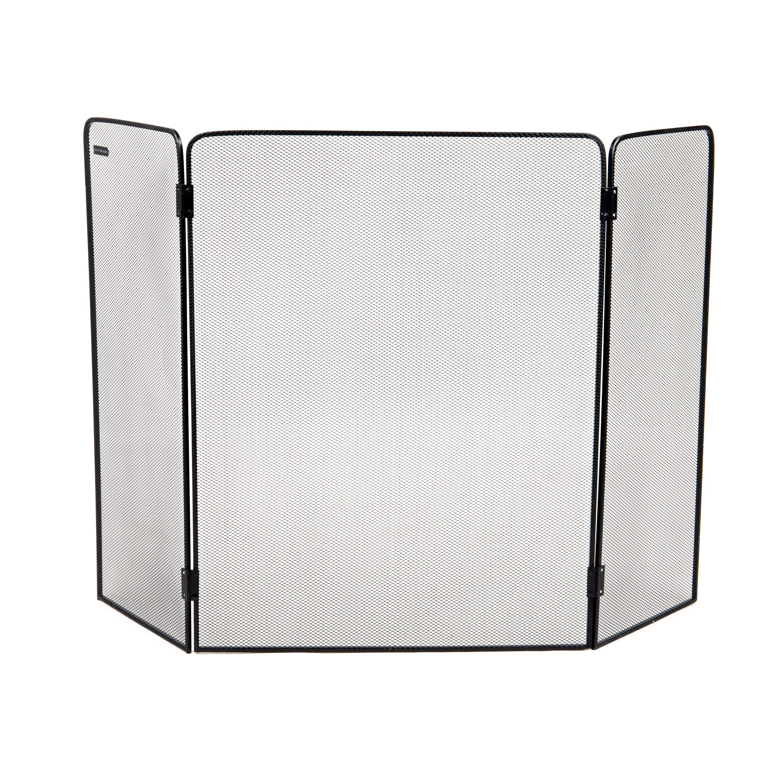 Mind Reader 3-Panel Fireplace Screen, Folding, Indoor Outdoor, Stand Alone, Metal Mesh, 26.25''L X 0.25''W X 24''H, Black