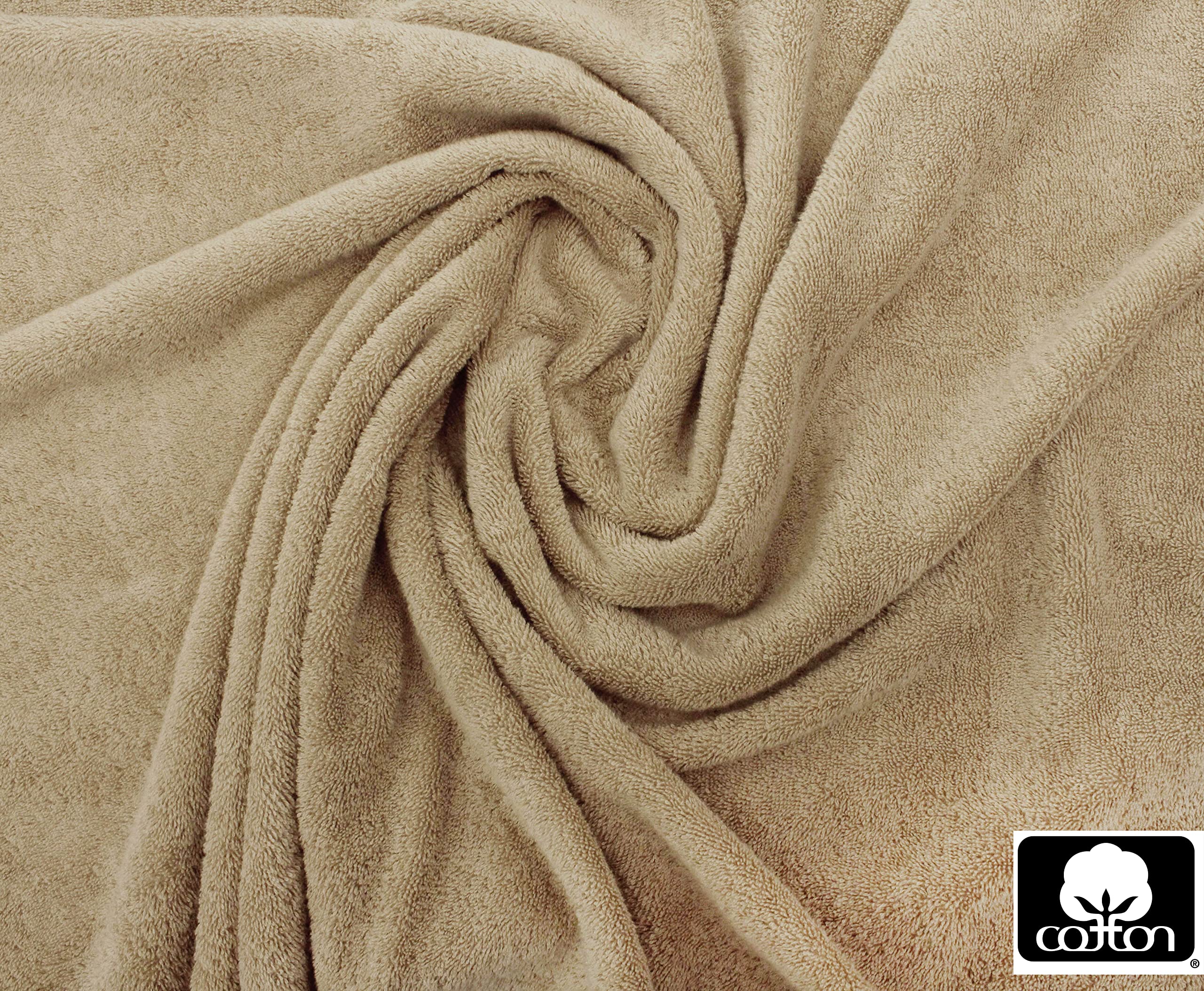 COTTON CRAFT Ultra Soft 6 Piece Towel Set Linen  Luxurious 100% Ringspun Cotton  Heavy Weight & Absorbent  Rayon Trim - 2 Oversized Large Bath Towels 30x54  2 Hand Towels 16x28  2 Wash Cloths 12x12