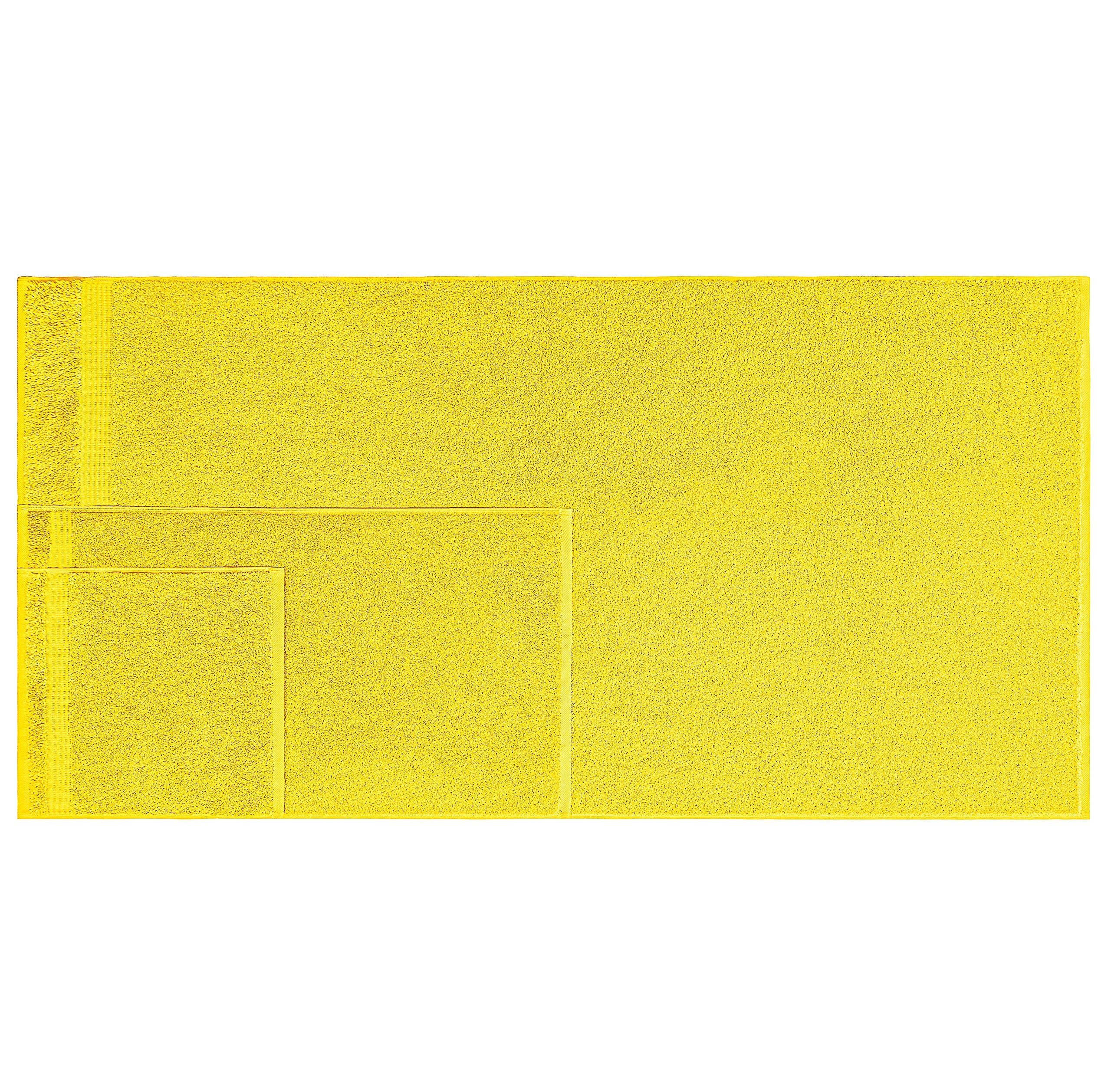 100% Cotton 6 Piece Turkish Towel Set, Ultra Soft Absorbent Bathroom Towel Set, 2 Bath Towels 2 Hand Towels 2 Washcloths, Yellow