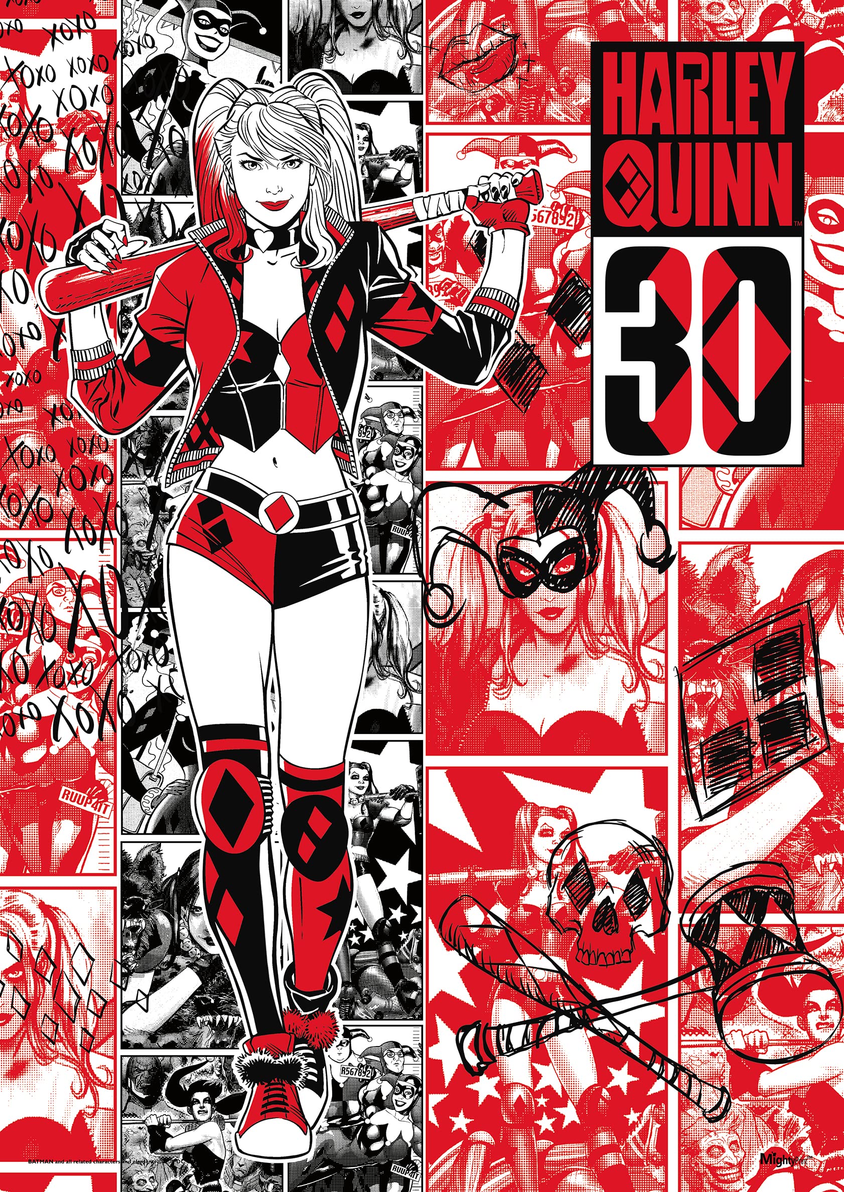 Mightyprint Dc Comics - Harley Quinn'S 30Th Anniversary - Durable 17    X 24 Wall Art - Not Made Of Paper - Officially Licensed