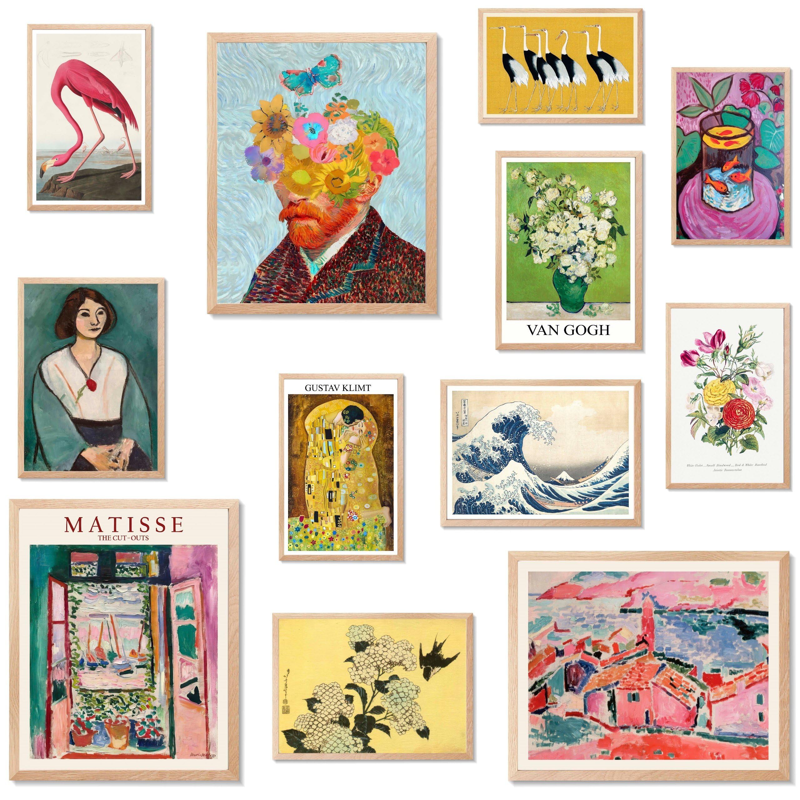 Lanchi95 12 Pcs Eclectic Wall Decor, Eclectic Home Decor, Maximalist Decor, Vintage Eclectic Wall Art Prints, Colorful Boho Gall