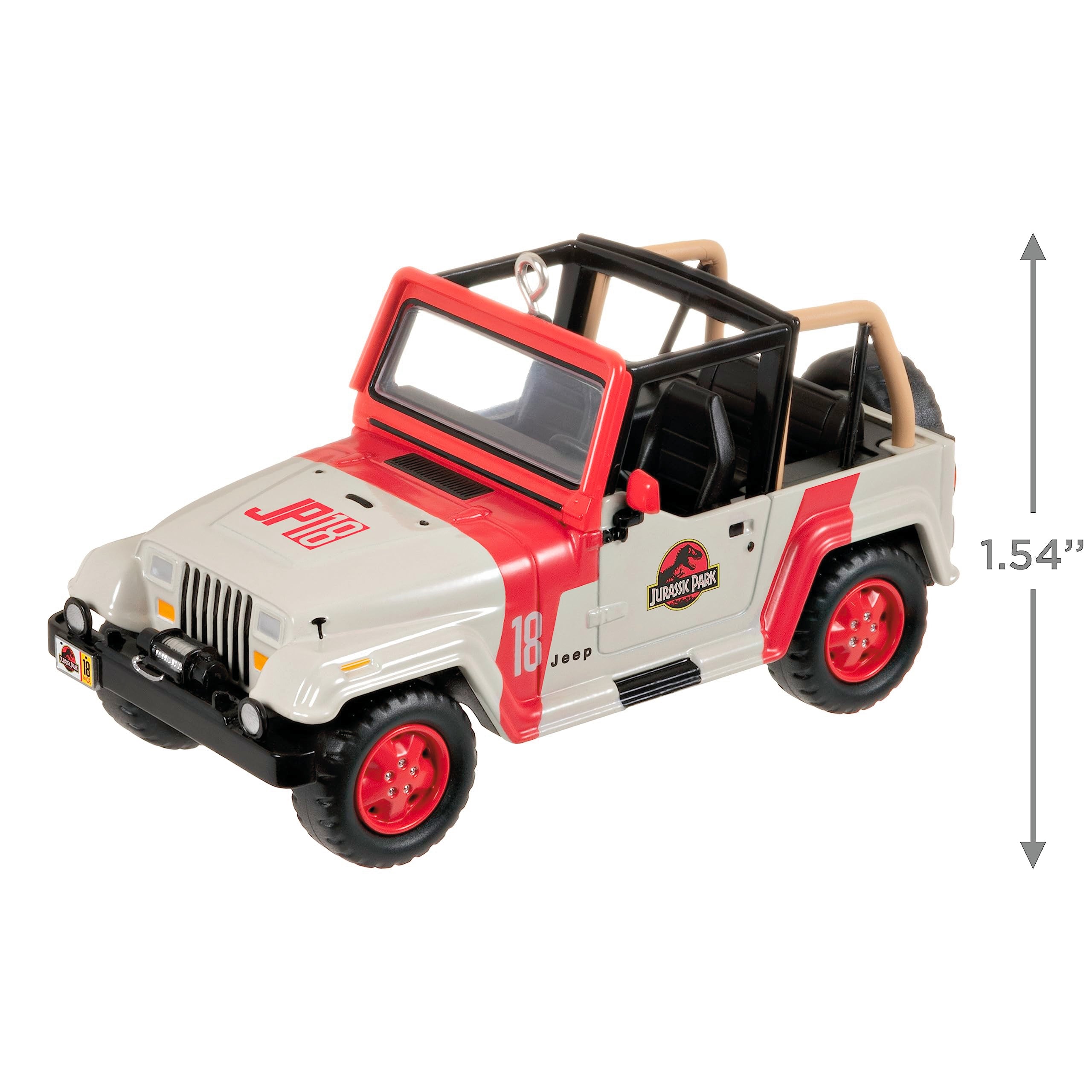 Hallmark Keepsake Christmas Ornament 2023, The Car s the Star Jurassic Park 1992 Jeep Wrangler, Metal Ornament, Movie Gifts
