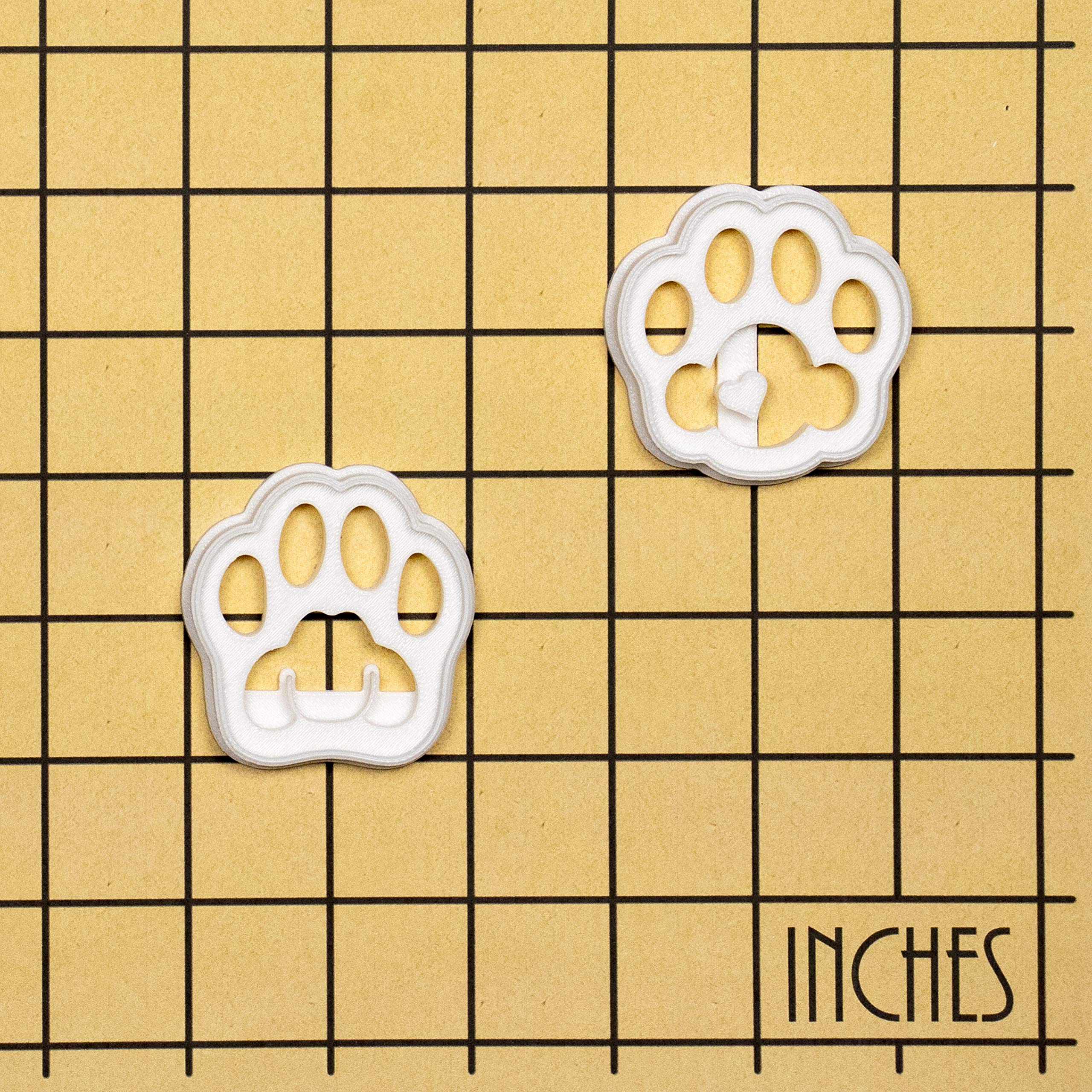 Set Of 2 Kitty Paw Cookie Cutters (Designs: Cute And Realistic), 2 Pieces - Bakerlogy