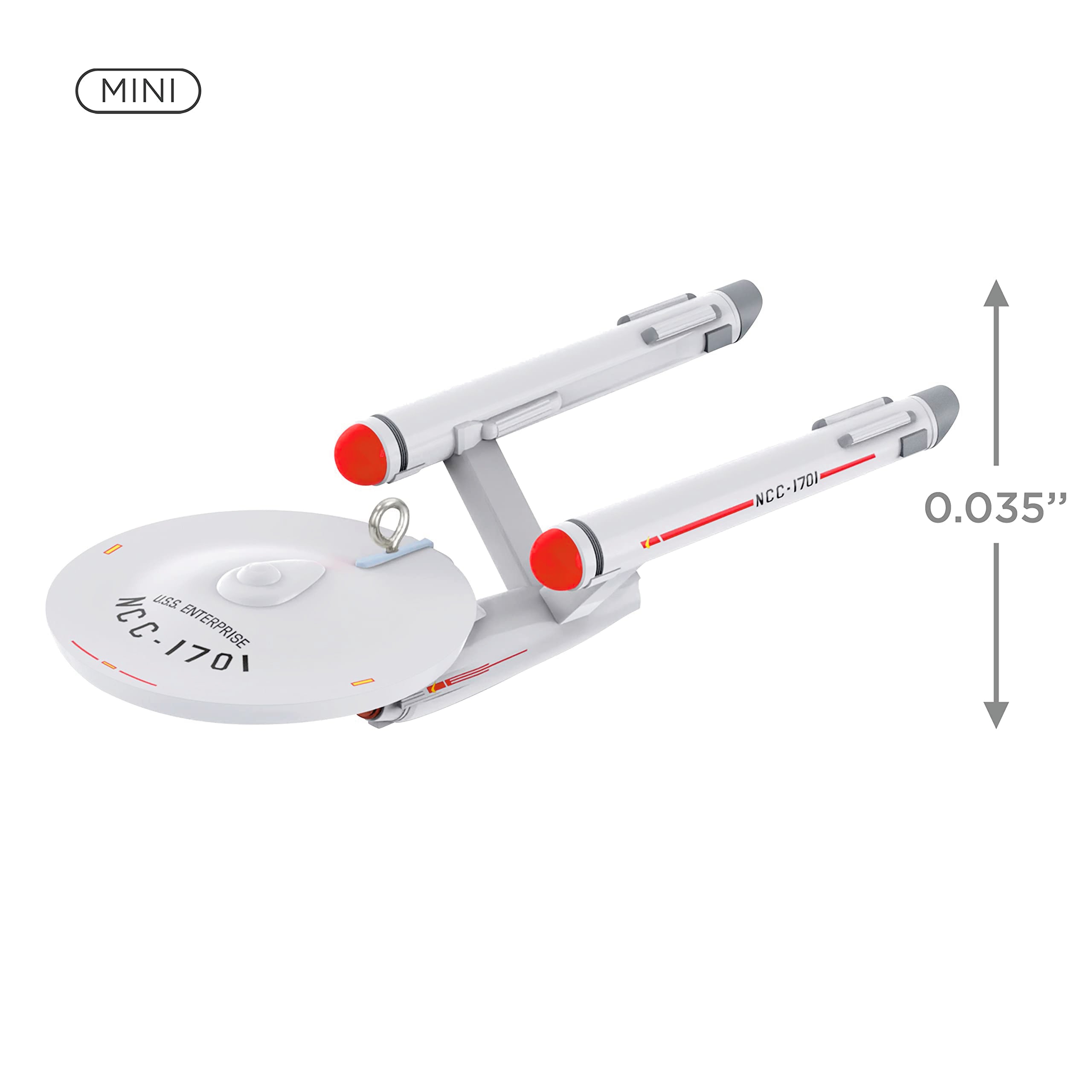 Hallmark Keepsake 0.035 Miniature Christmas Ornament 2023, Star Trek U.S.S. Enterprise NCC-1701 Mini, Gifts for Trekkies