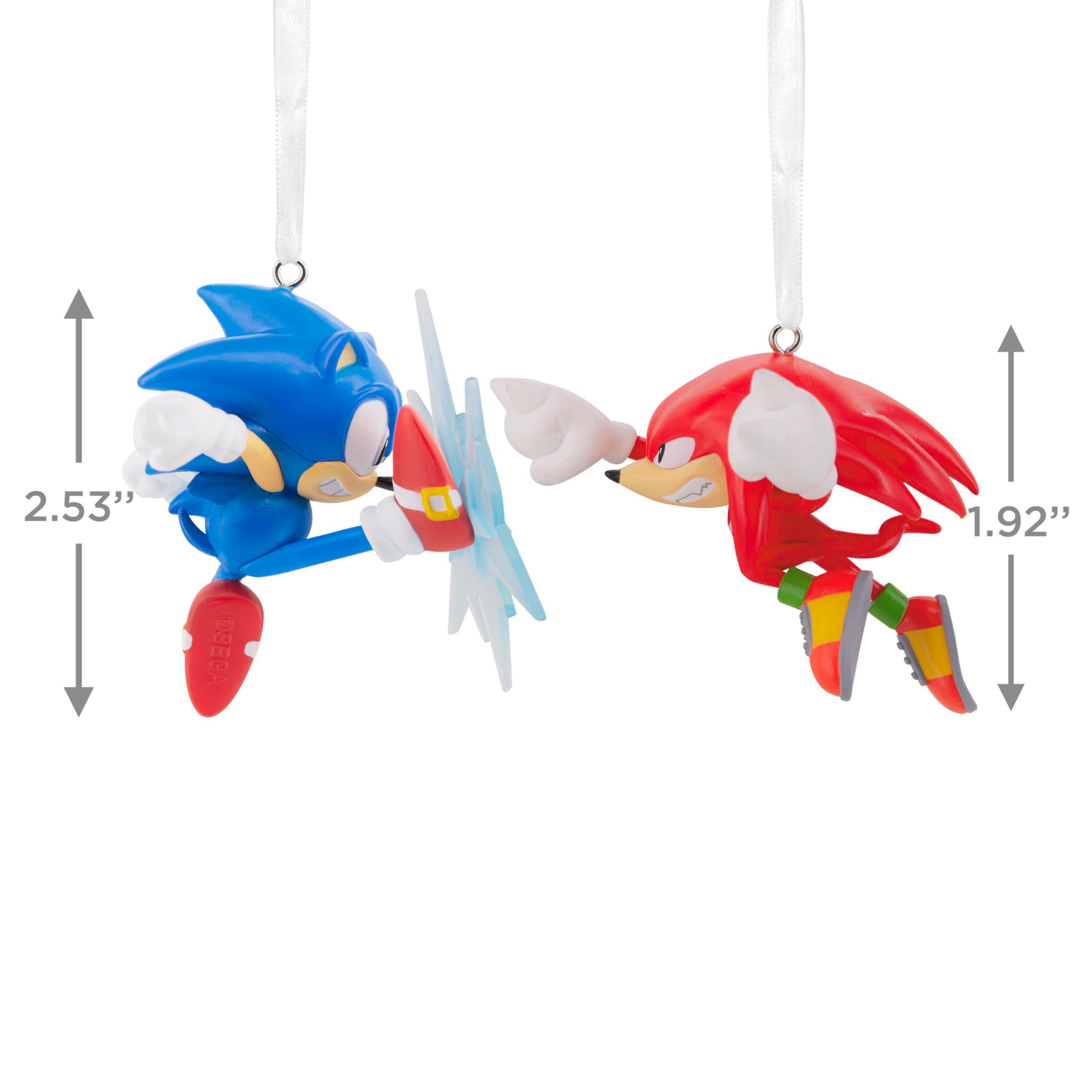Hallmark Sonic The Hedgehog Sonic vs. Knuckles Christmas Ornaments, Set of 2, Gifts for Gamers