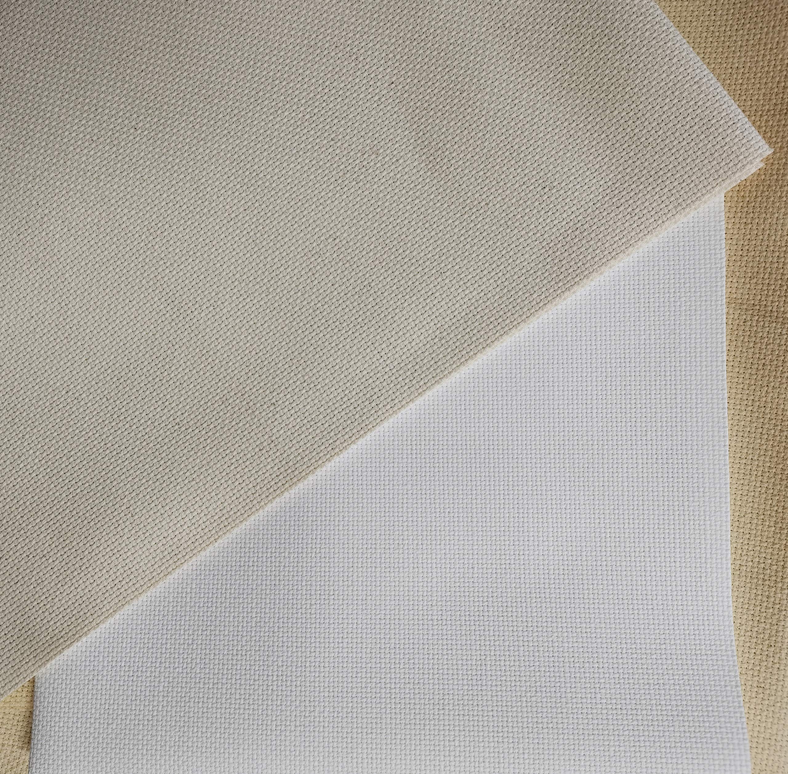 19 X 28 14Ct Counted Cotton Aida Cloth Cross Stitch Fabric (Natural-Ecru)
