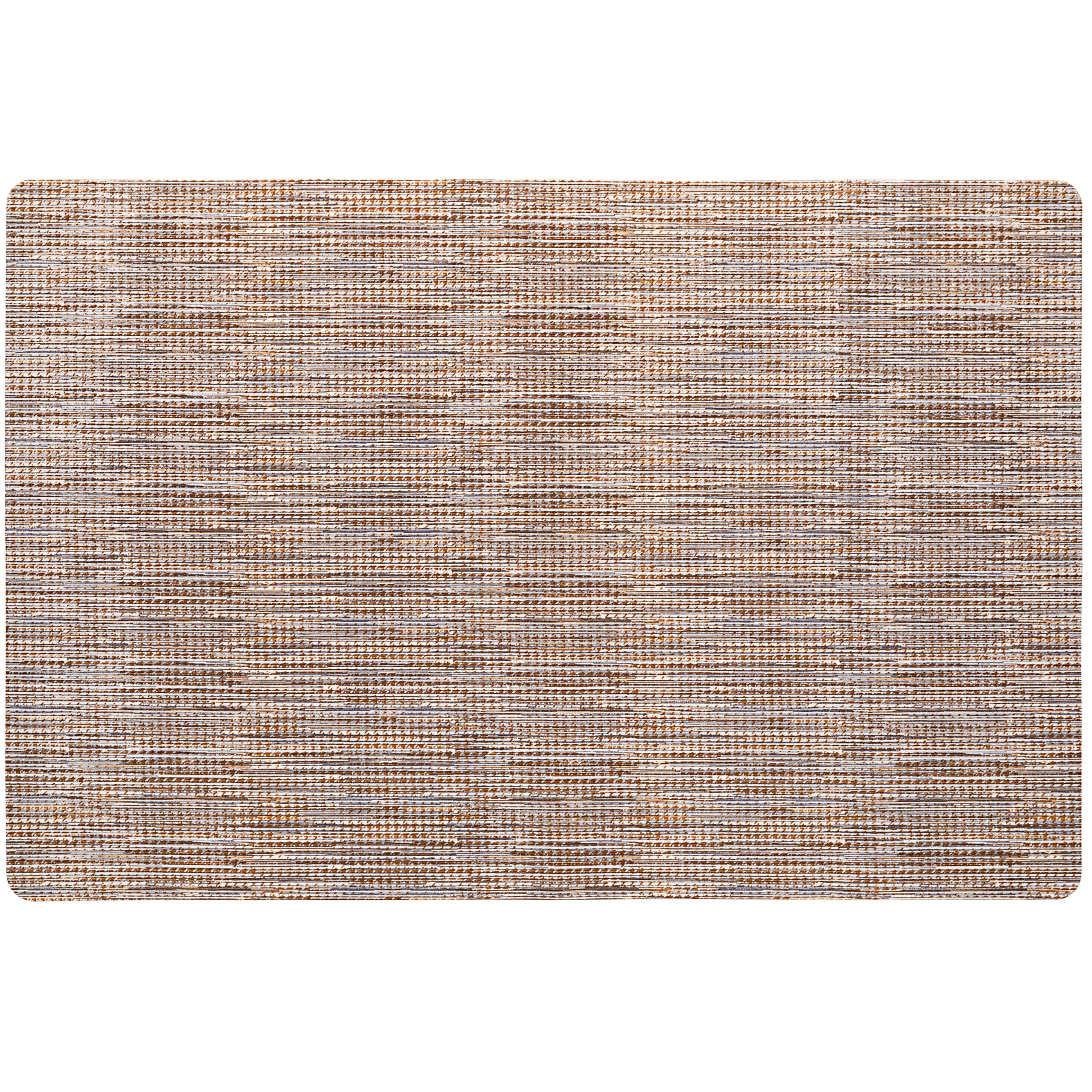 TOWN & COUNTRY BASICS Smooth Step Houndstooth Low Profile Utility Kitchen Mat, Machine Washable, with Non-Slip Backing, Gold/Gre