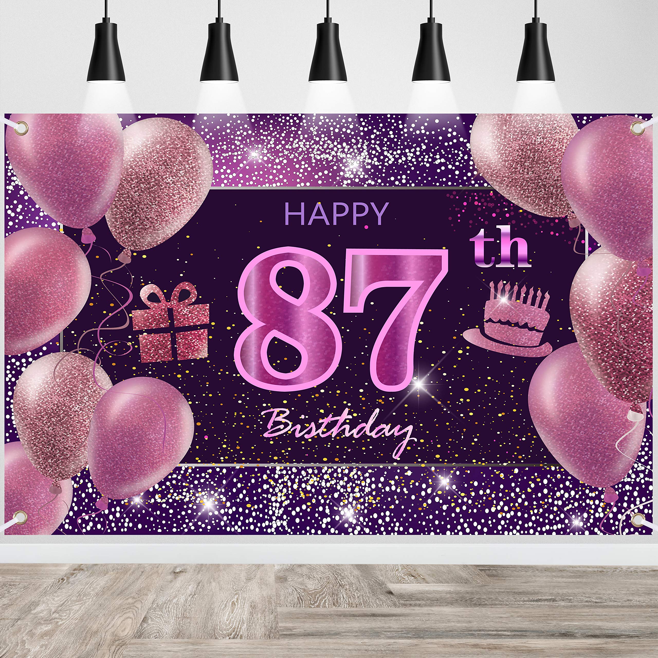 87Th Birthday Decorations For Girls Imisi Happy Birthday Banner Pink Decorations For A Party Birthday Backdrop For Women