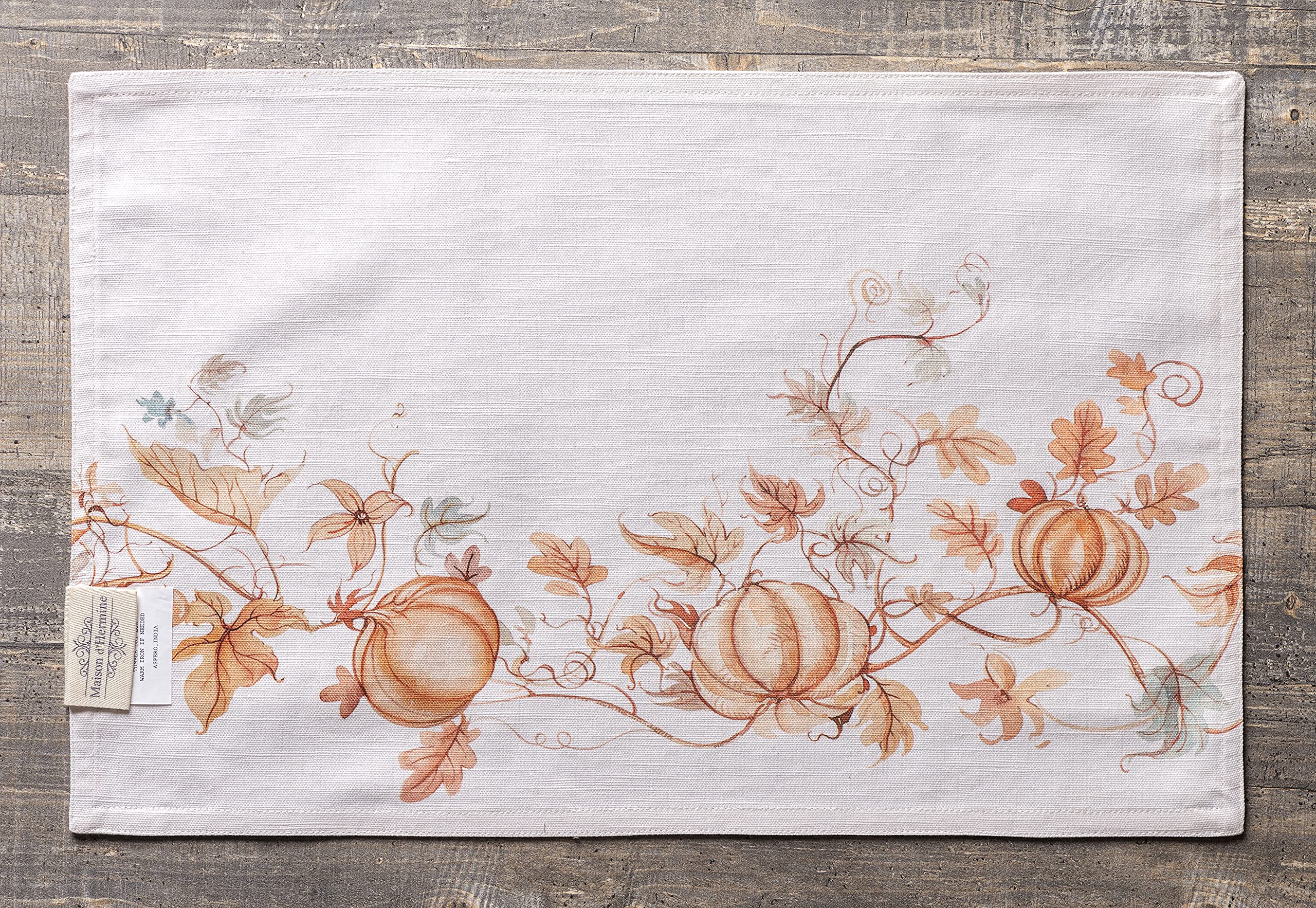 Maison D' Hermine Cloth Placemats Set Of 4, 100% Cotton Decorative Washable Table Place Mat, Kitchen, Party, Wedding, Restaurant