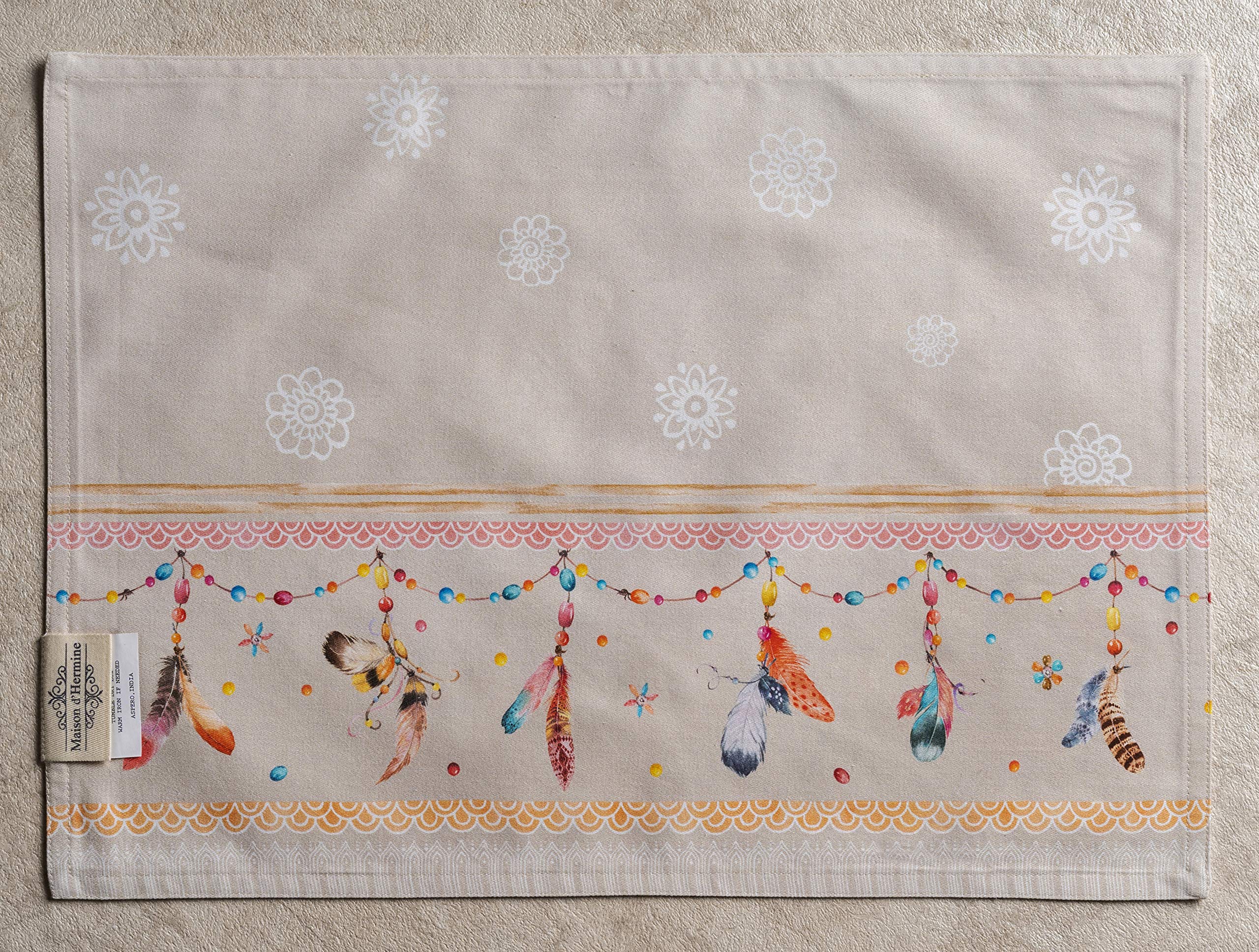 Maison D' Hermine Placemats 100% Cotton Set Of 4 Dinner Placemat, Decorative Washable Cloth Placemat, Dining, Buffet Parties & C