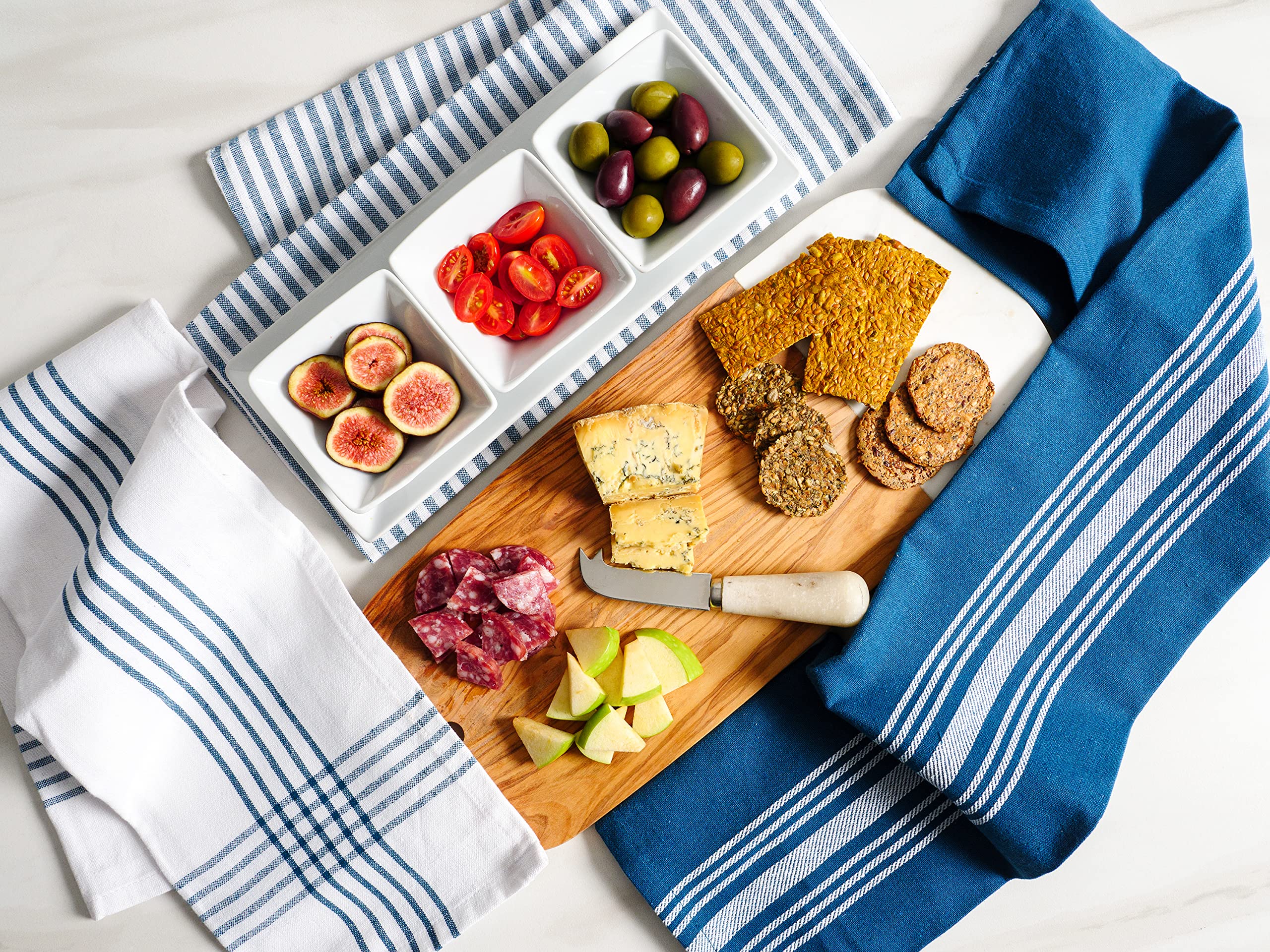 Kaf Home Soho Kitchen Dish Towel Set Of 10 | 18 X 28 Inch Tea Towels | Soft And Absorbent Mixed Set Of Flat Towels (Teal)