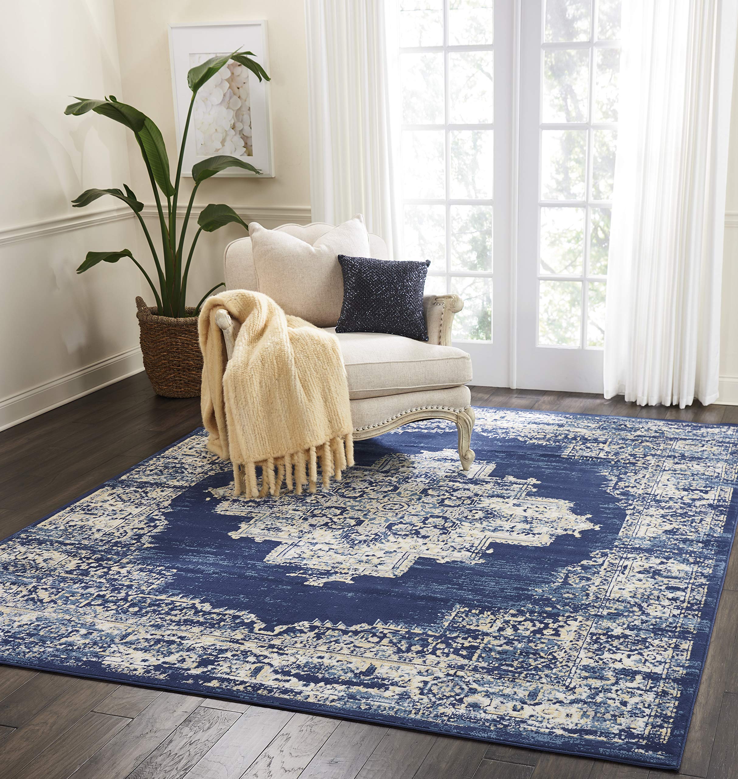 Nourison Home Grafix GRF14, 710 x 910, Navy Blue