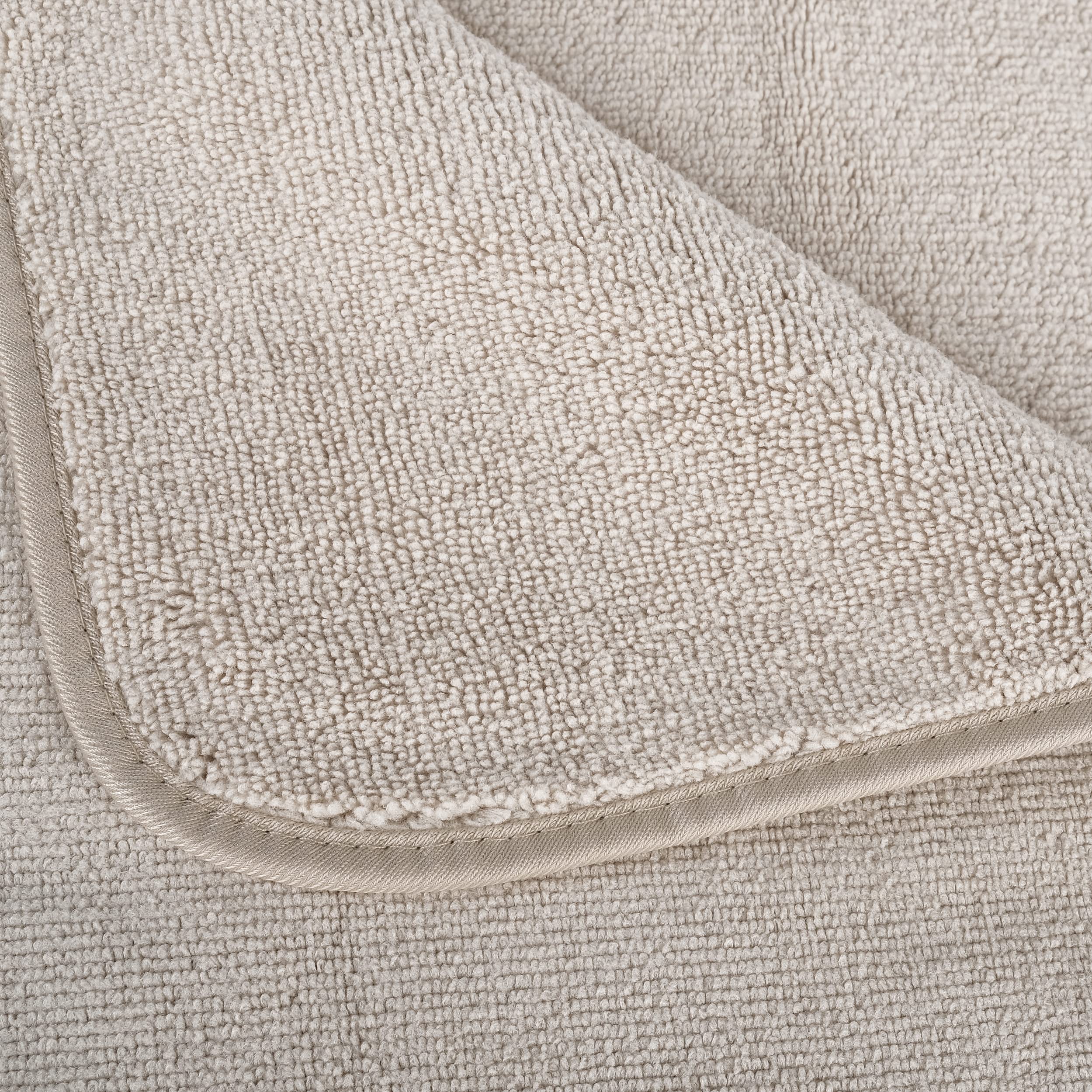 Polyte Oversize, 60 X 30 In., Quick Dry Lint Free Microfiber Bath Towel Set, 6 Piece (Beige)