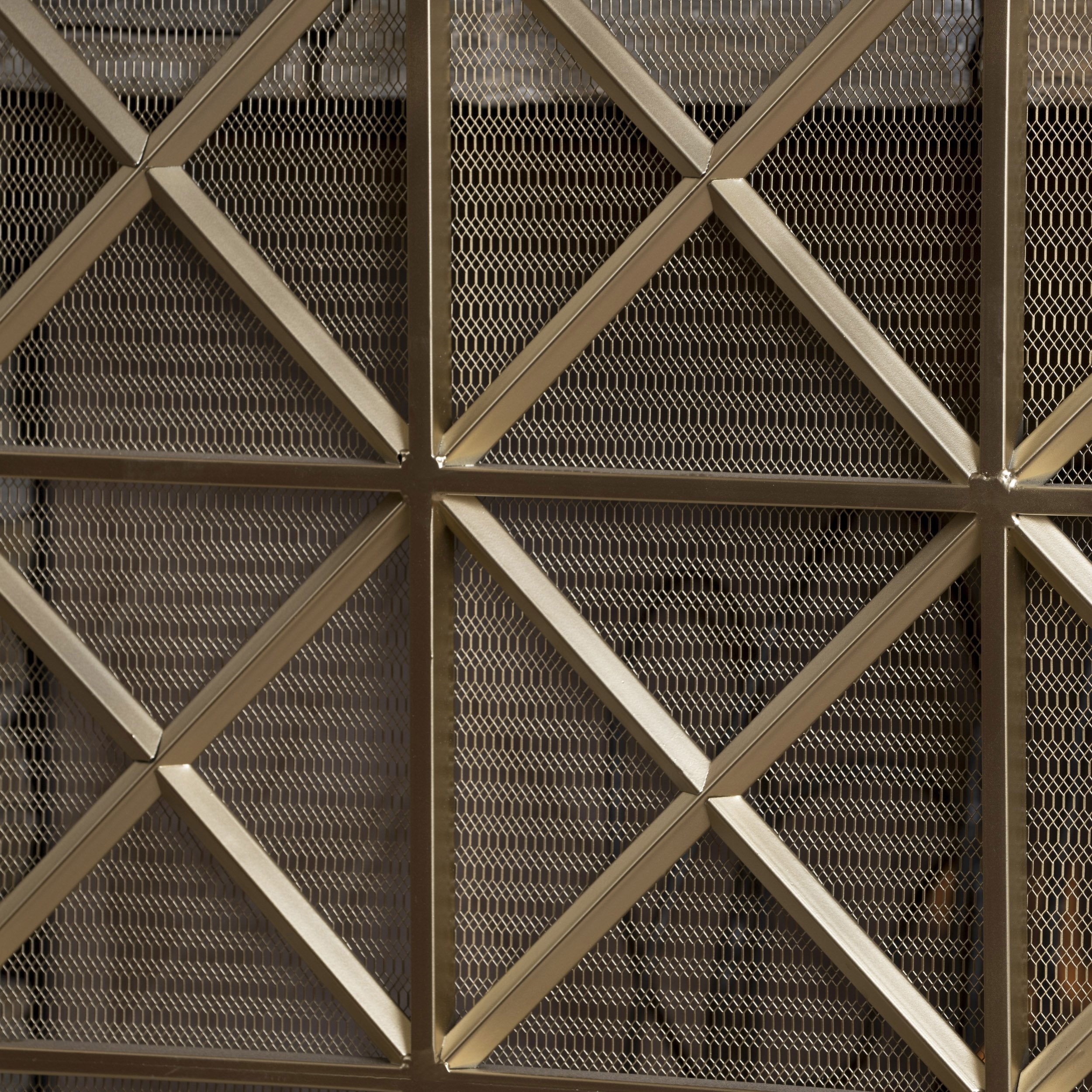 Christopher Knight Home Margaret 3 Panelled Iron Fireplace Screen, Gold