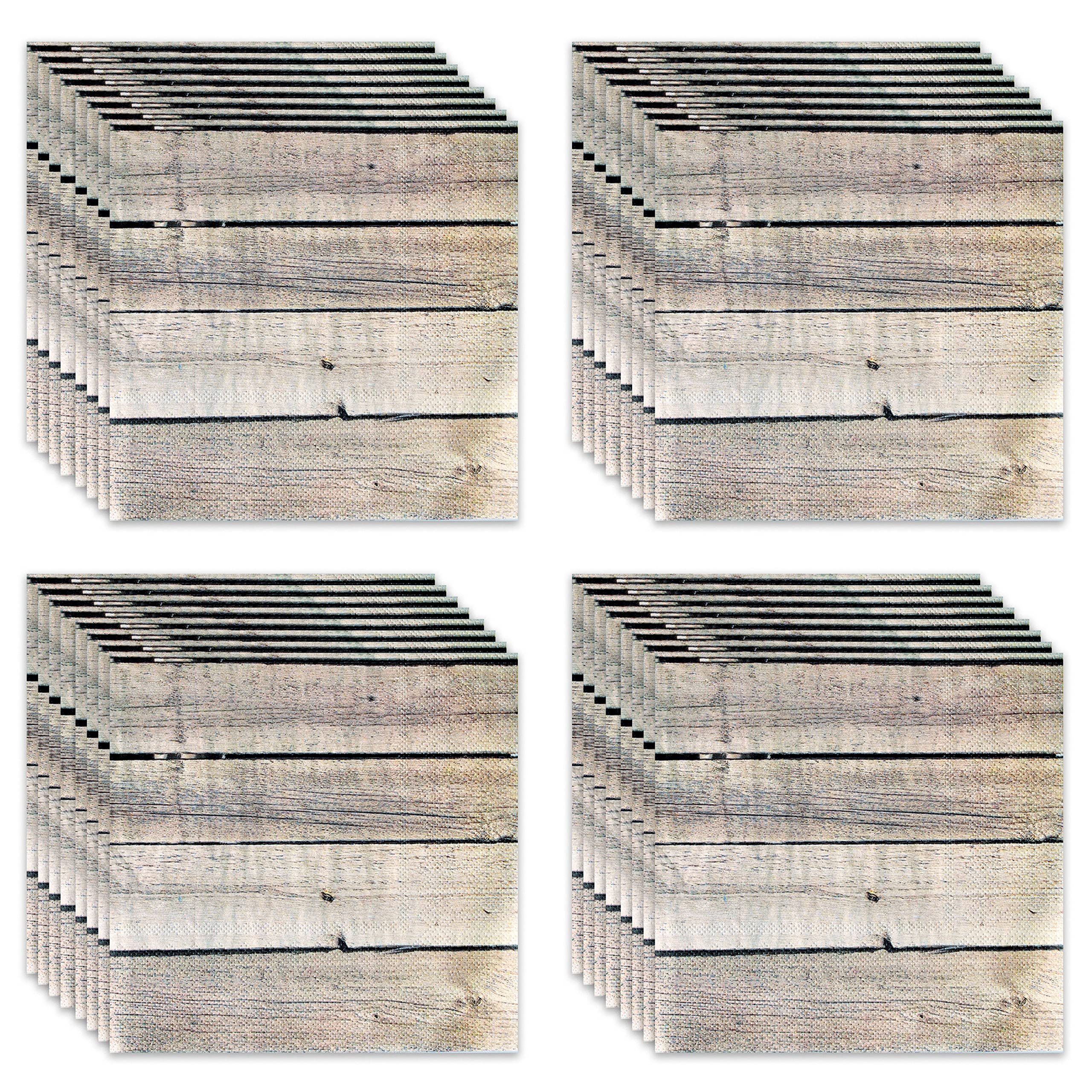 Havercamp Barnwood Luncheon Napkins (32 pcs.)! 32 Authentic Farm Table Large Napkins. 6.5 inch Square (folded) in Rustic Barnwood Graphics. Pair with other items in the Farm Table Collection!