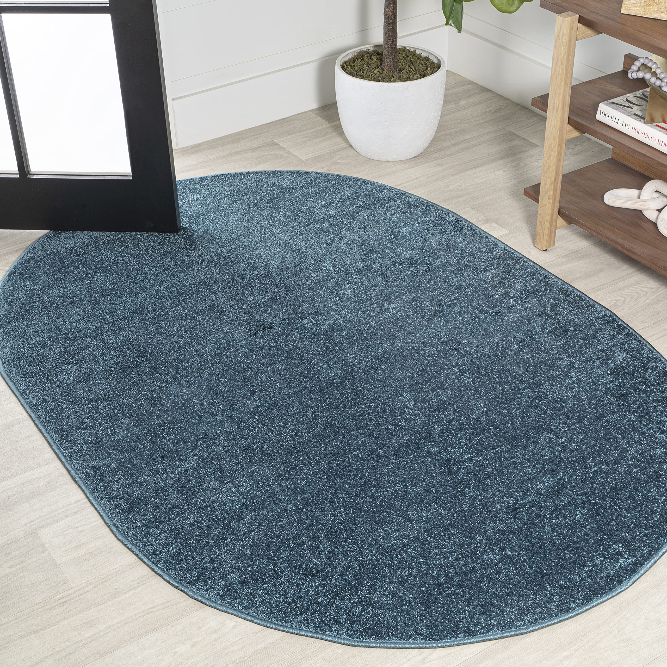 JONATHAN Y SEU100H-6OV Haze Solid Low-Pile Indoor Area Rug, Coastal, Bohemian, Minimalist, Classic, Casual for Bedroom,Kitchen,L