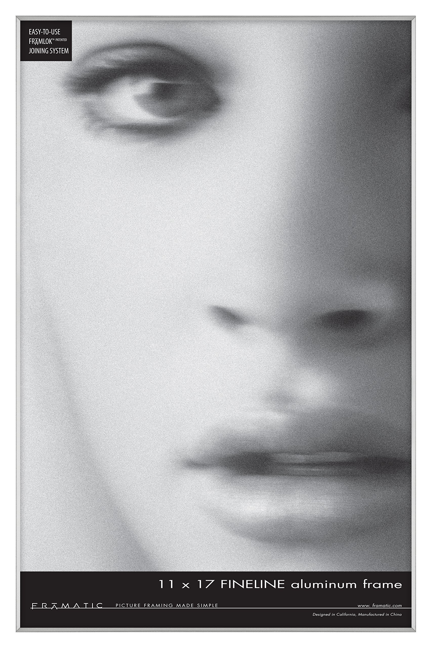 MCS Framatic Fineline Aluminum Frame, Silver, 11 x 17 in, Single