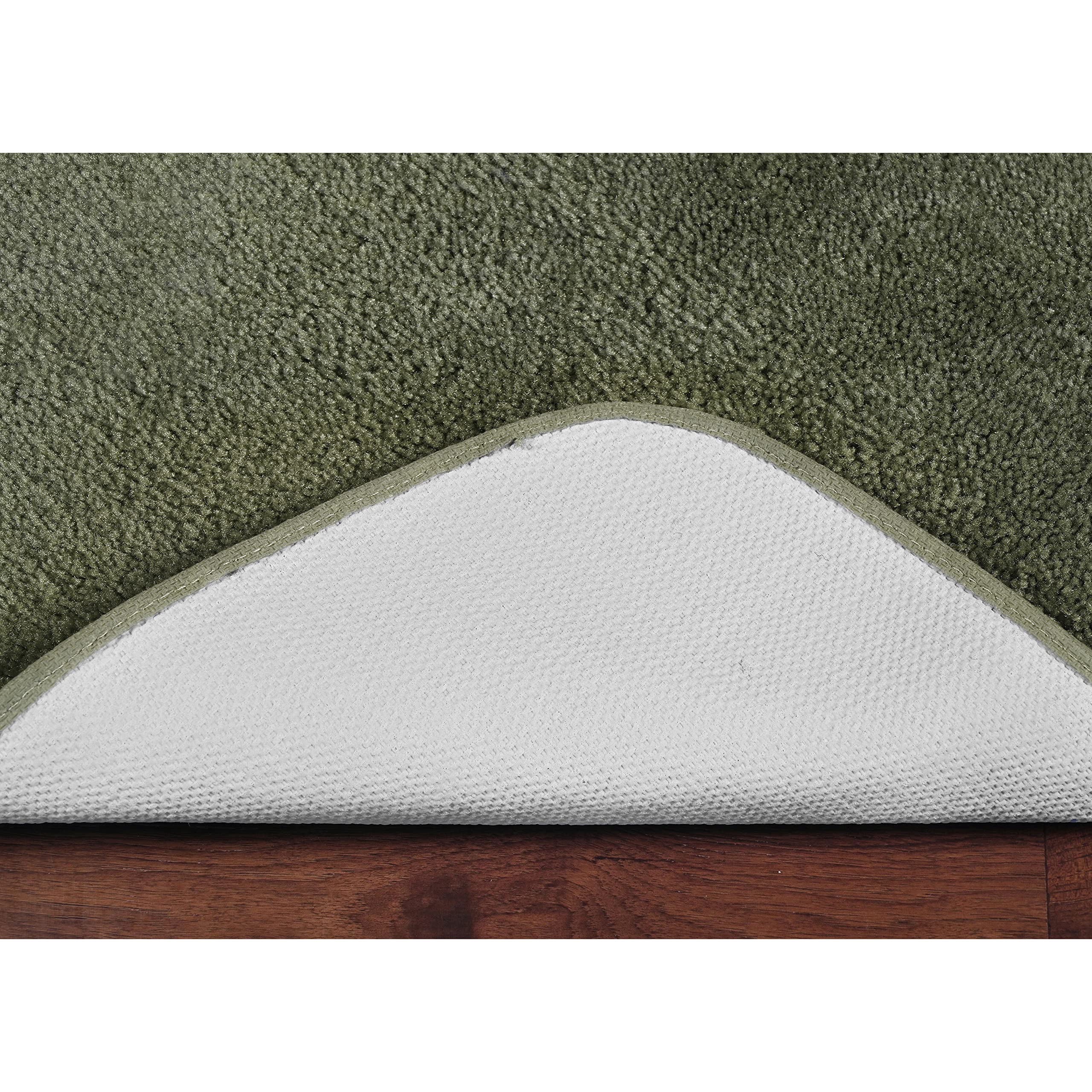 Garland Rug Traditional Nylon Washable Deep Fern 3 Bath Rugs (17 X 24, 21 X 34, 21 X 34) - Soft, Absorbent, And Styl