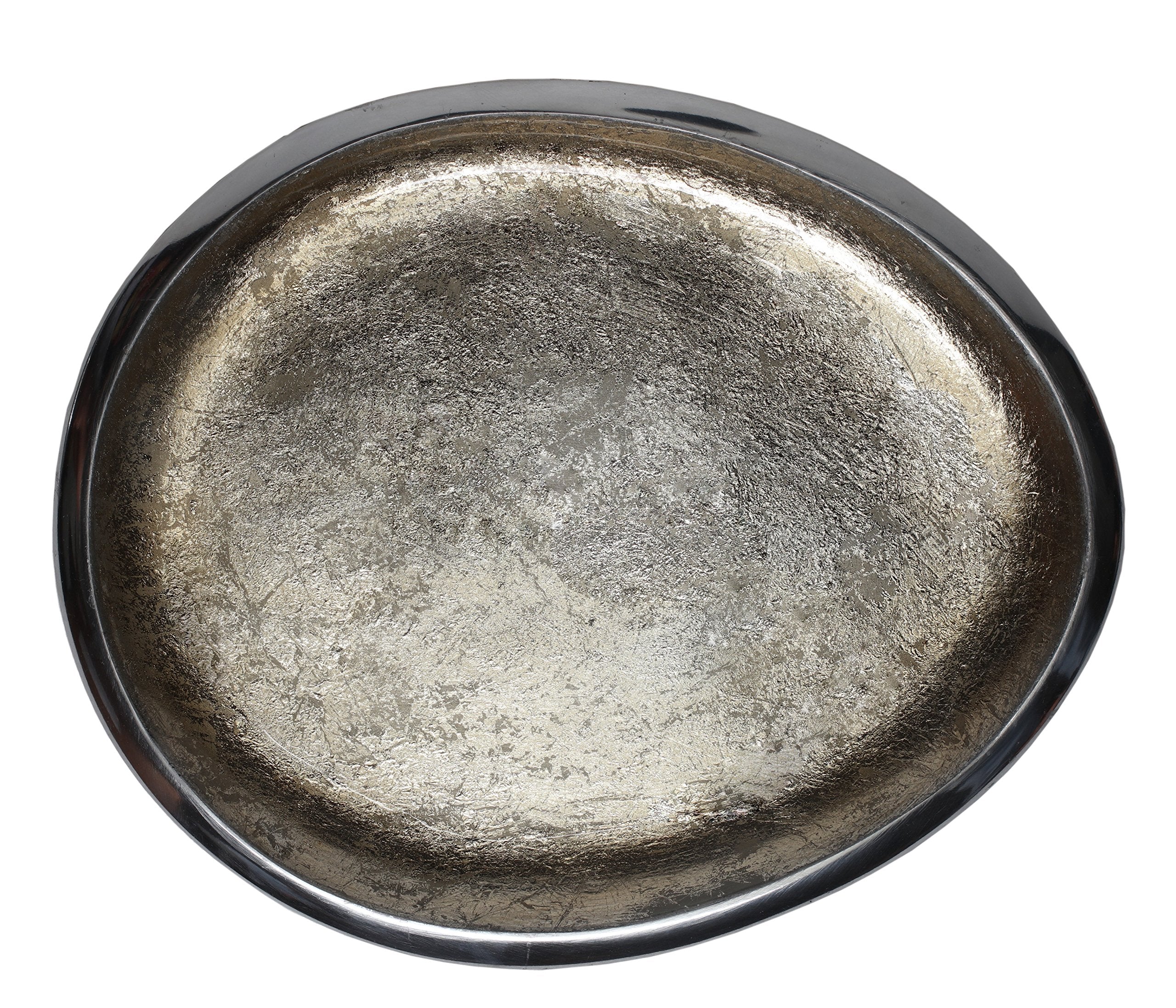 Melange Home Decor Cuivre Collection, 12-Inch Oval Platter, Color - Beige