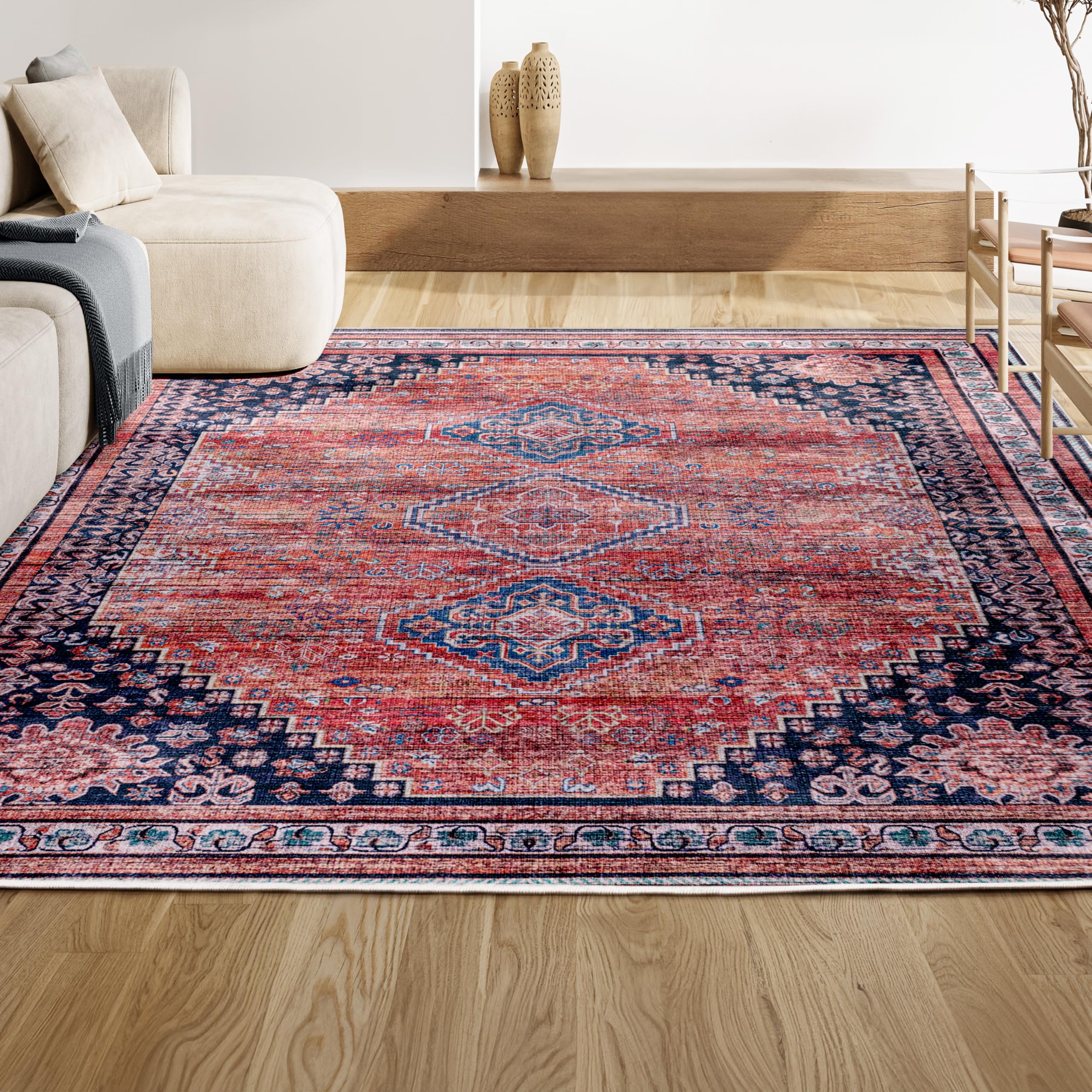JONATHAN Y WSH101A-8 Dalyan Geometric Medallions Machine Washable Indoor Bohemian Transitional Area Rug,High Traffic,Kitchen,Liv