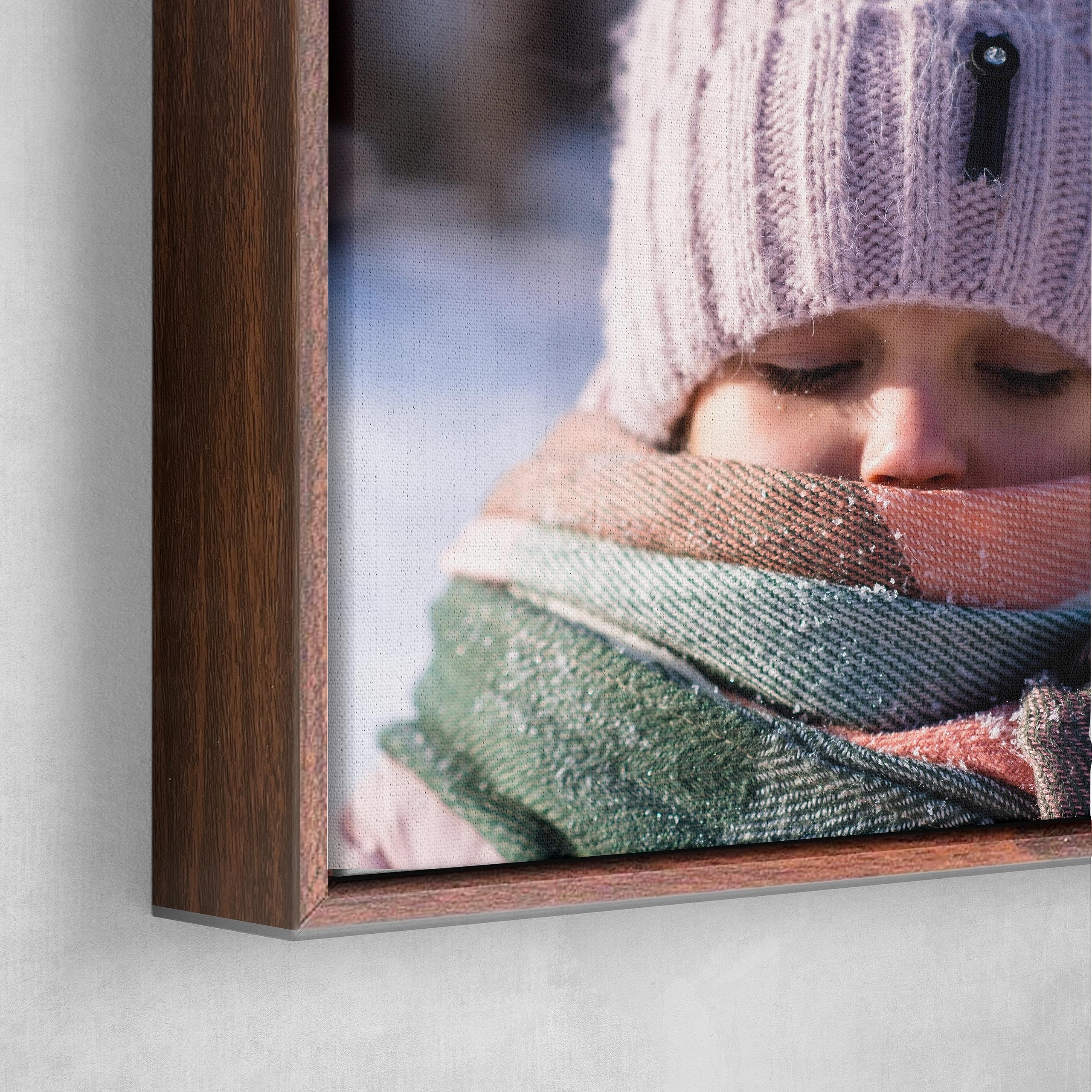 Personalized Custom Canvas Prints: Photo On Canvas (Dark Brown 12X16) Transform Your Photos Into Stunning Framed Wall Art Digita