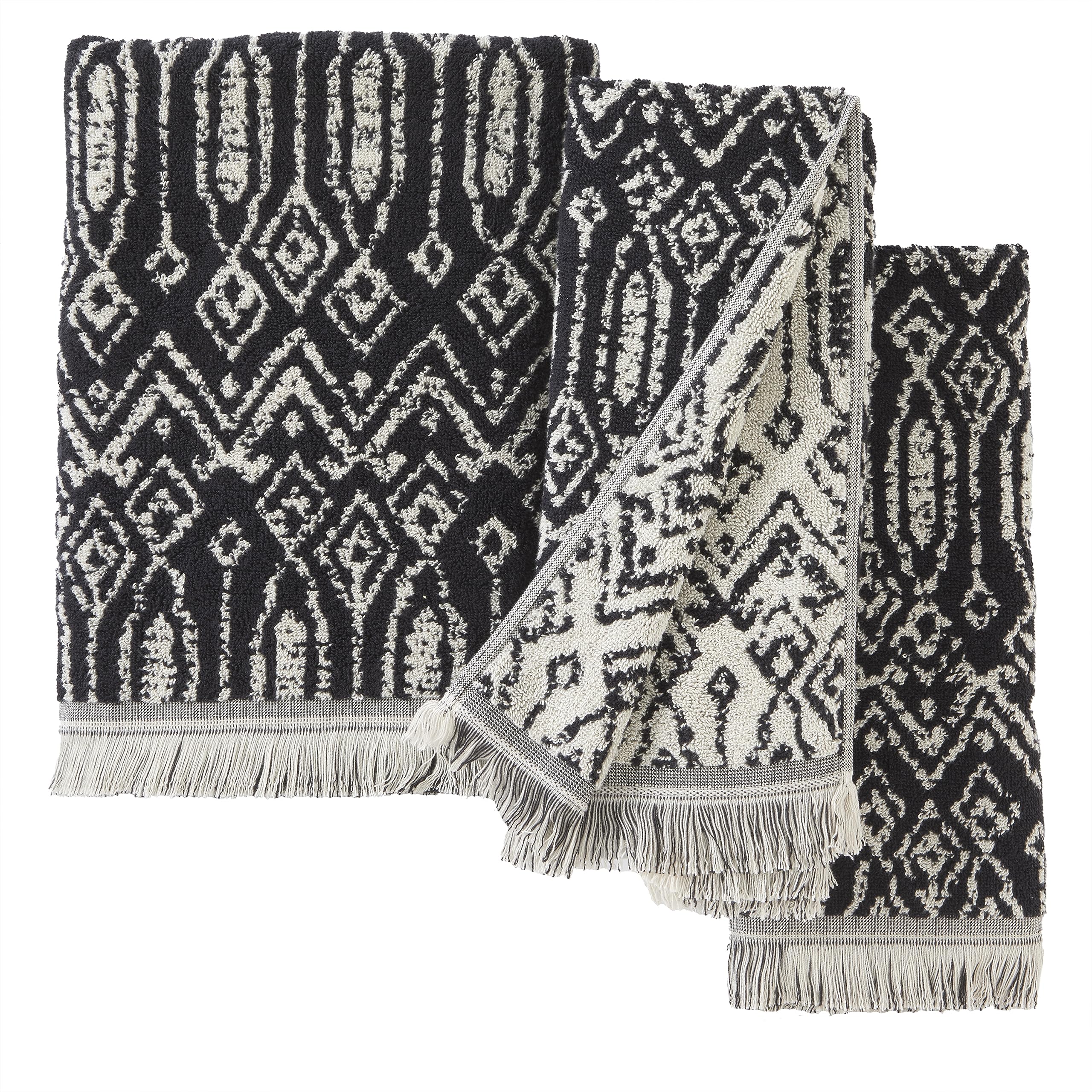 Skl Home Nador Hand Towel, 2-Pack, Black