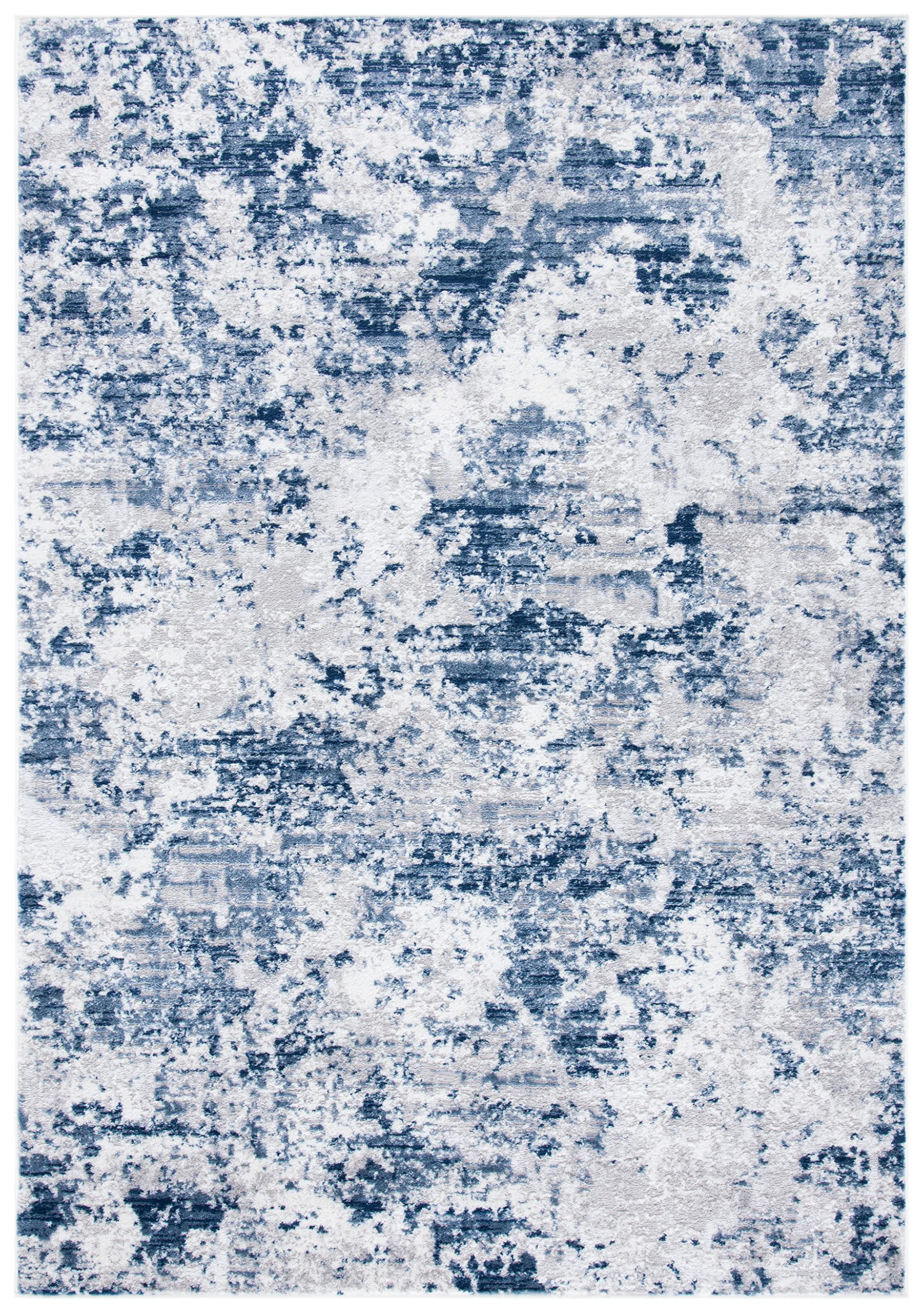SAFAVIEH Amelia Collection Accent Rug - 22 x 4, Navy & Grey, Modern Abstract Design, Non-Shedding & Easy Care, Ideal for High 