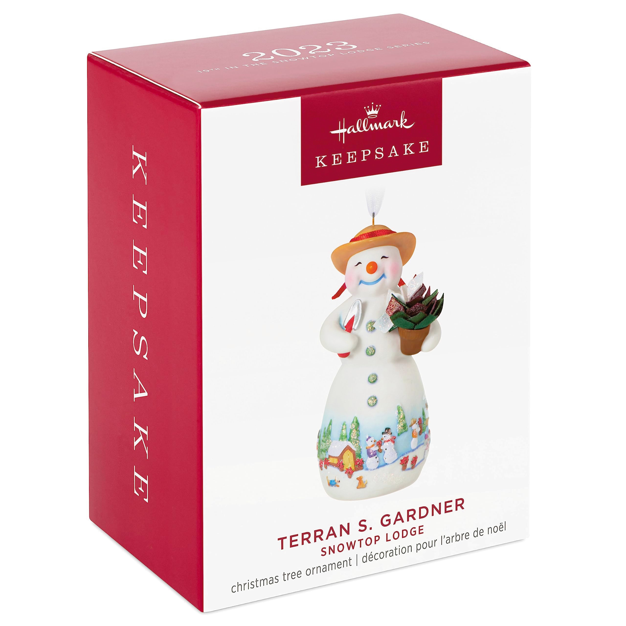 Hallmark Keepsake Christmas Ornament 2023, Snowtop Lodge Terran S. Gardner, Porcelain Ornament, Snowman Gifts