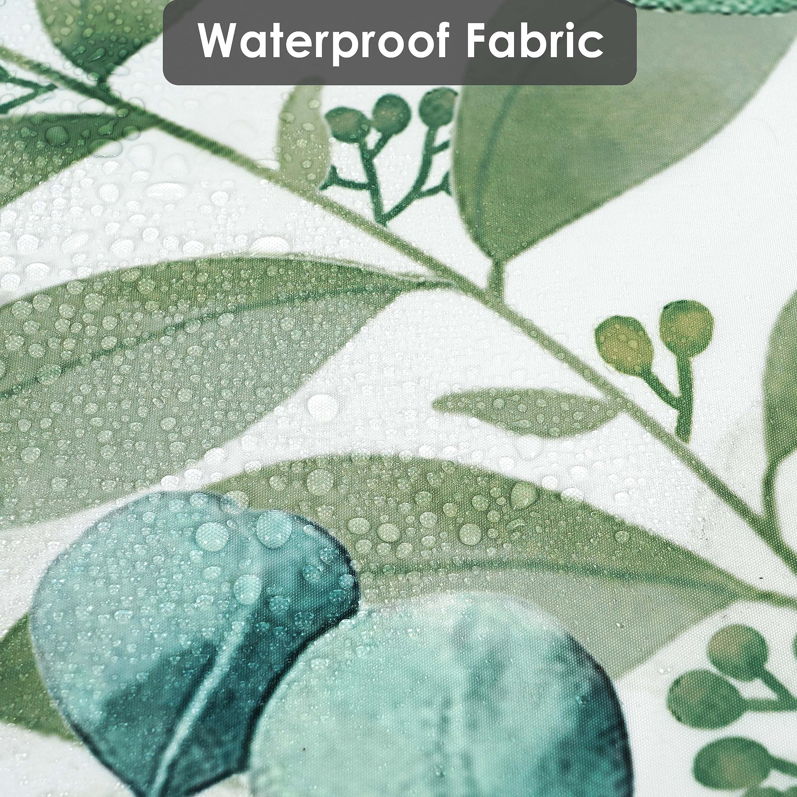 Hummingbird Sage Green Eucalyptus Leaves Shower Curtain, Spring Summer Botanical Floral Bird Home Bathroom Decor, Polyester Cott