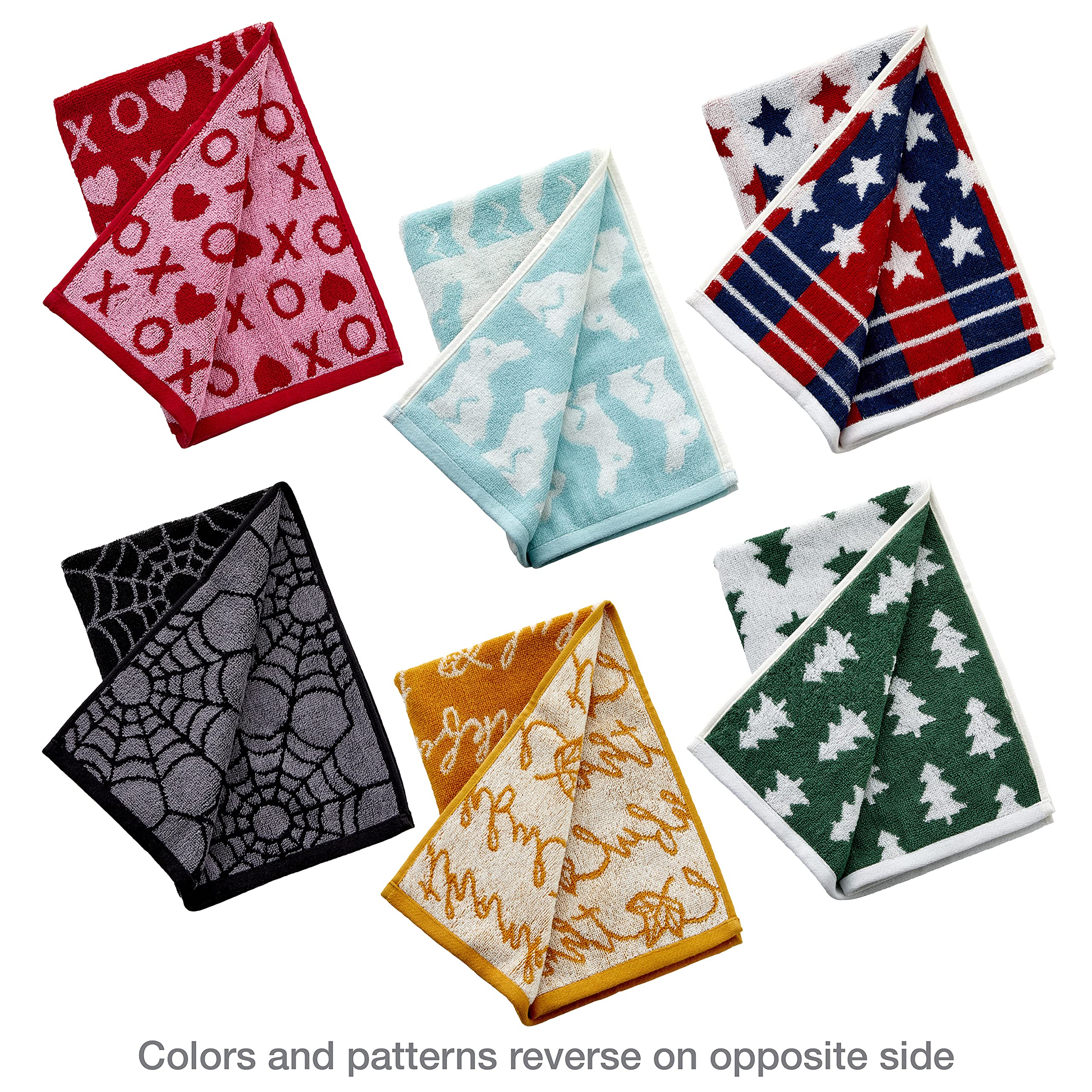 SKL Home Seasonal Jacquard Hand Towel Gift Set  6 Count  Multicolored