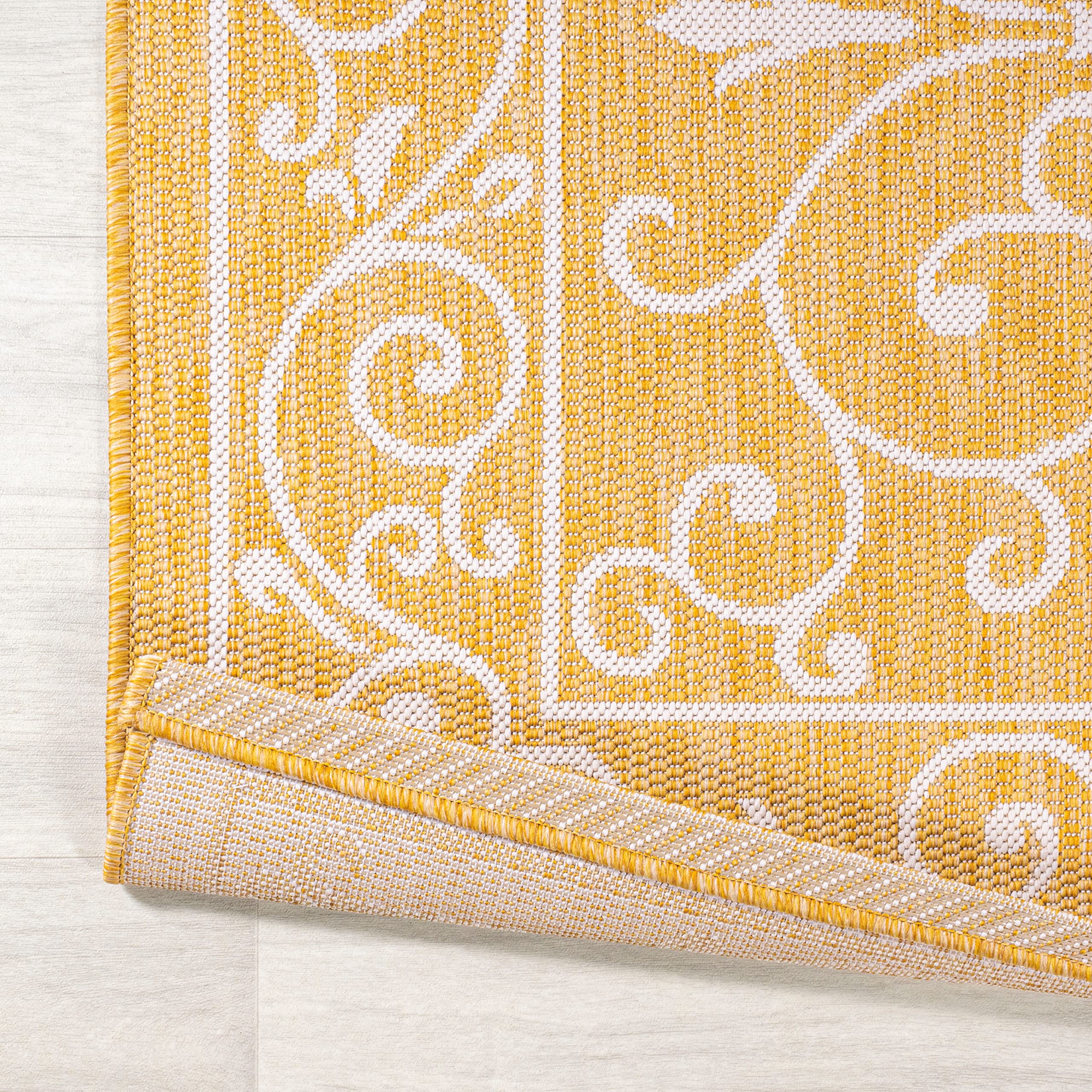 Jonathan Y Smb106L-8 Charleston Vintage Filigree Textured Weave Indoor Outdoor Area-Rug, Classic Traditional Easy-Cleaning,Bedro