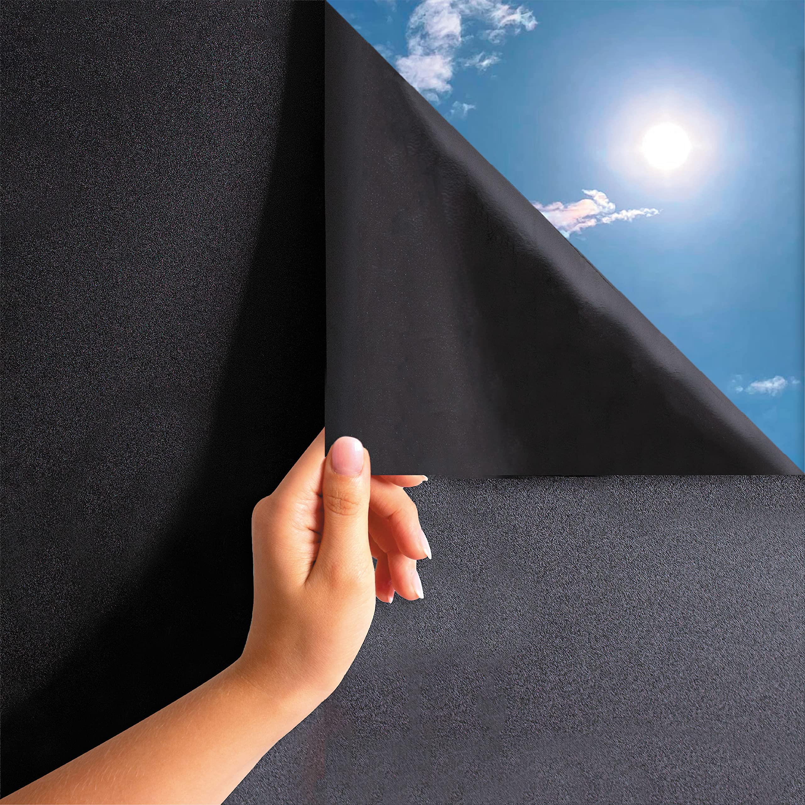 Marapona Window Privacy Film - Black Static-Adhesive Window Film 2365X787A] Privacy Window Film - Uv Blocking Window Film Blacko