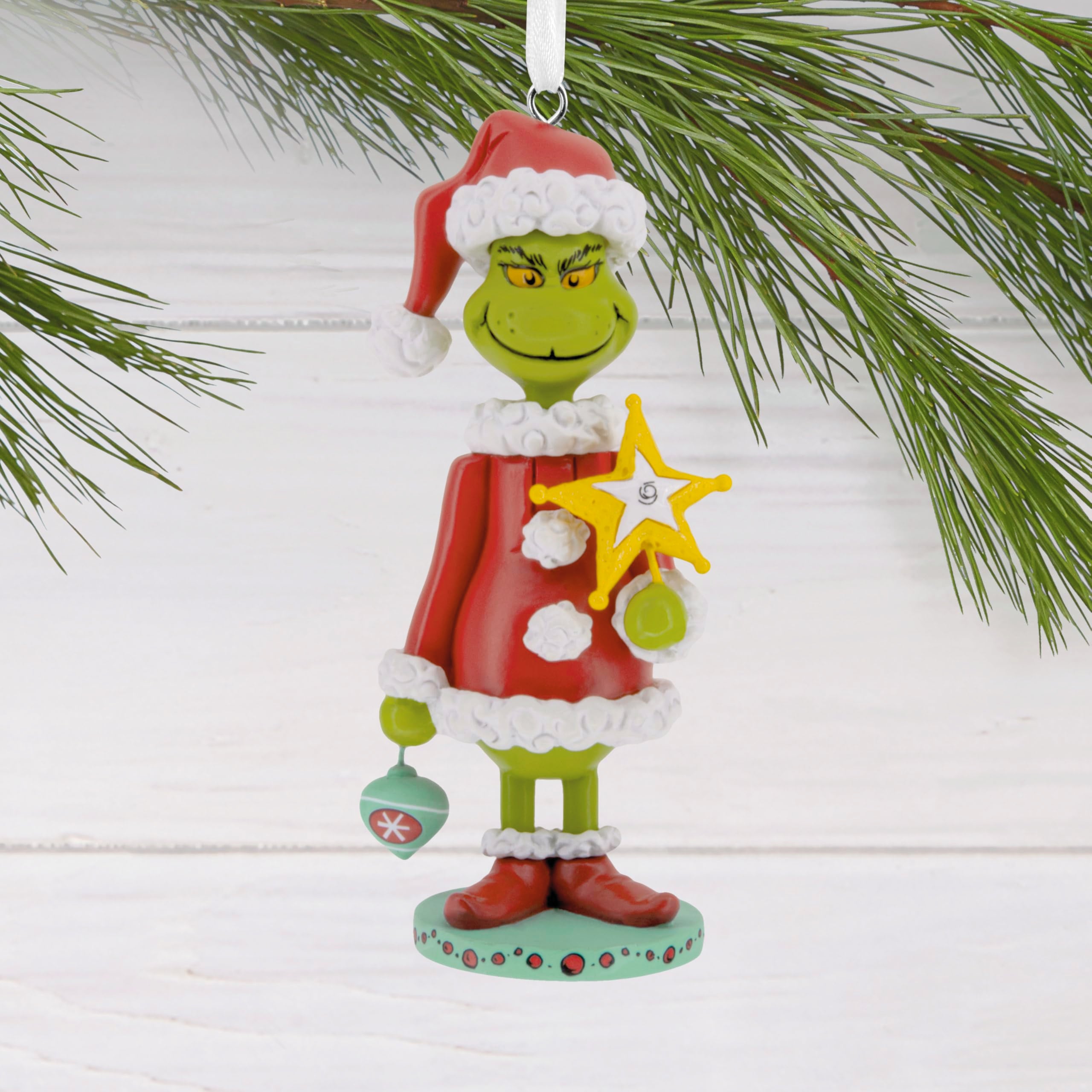 Hallmark Dr. Seuss's How The Grinch Stole Christmas! Grinch Nutcracker Christmas Ornament, Gifts for Dr. Seuss Fans