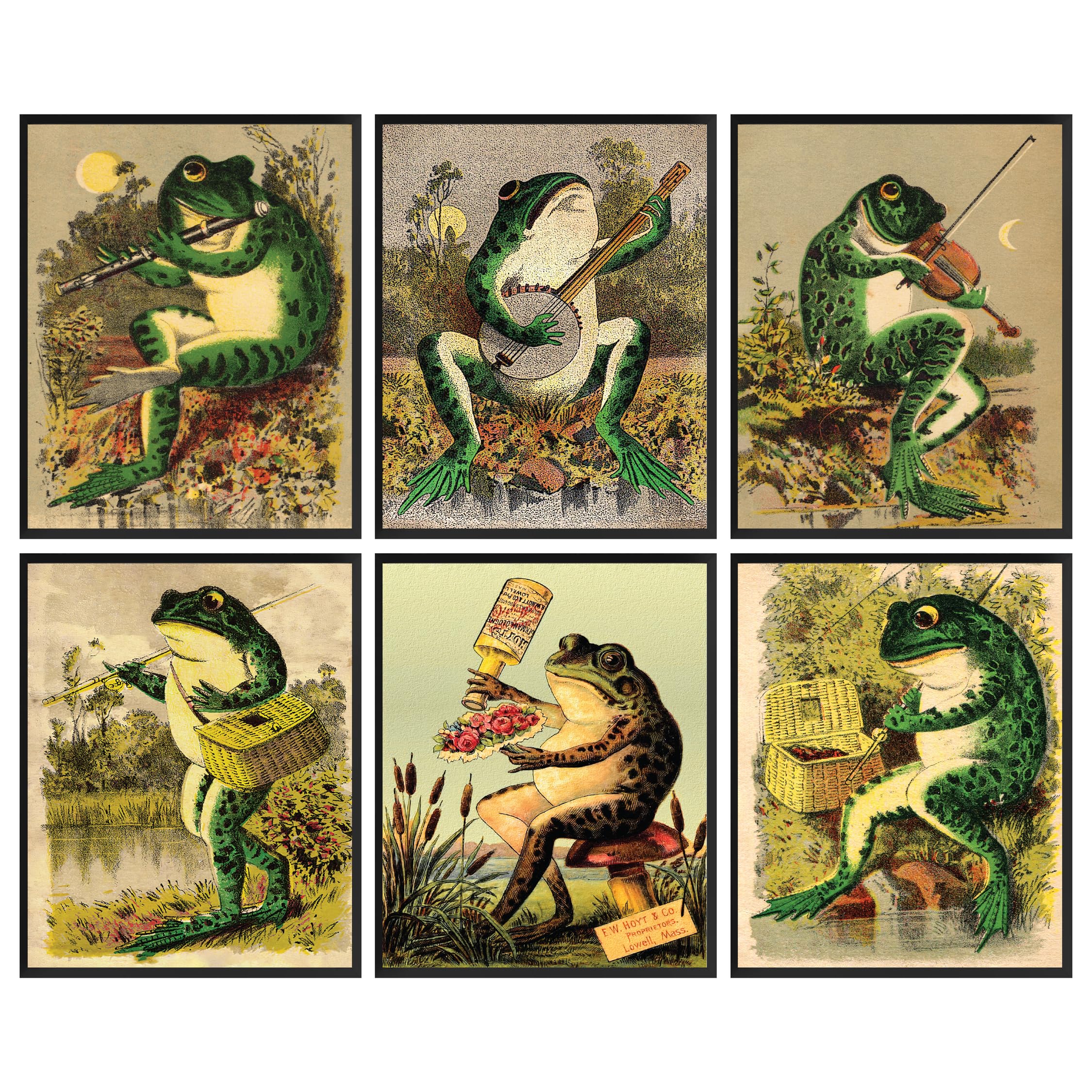 97 Decor Frog Poster,Retro Poster Wall Art Print Retro Frog Posters,Retro Positive Quote,Wall Art Canvas For Living Room Bedroom
