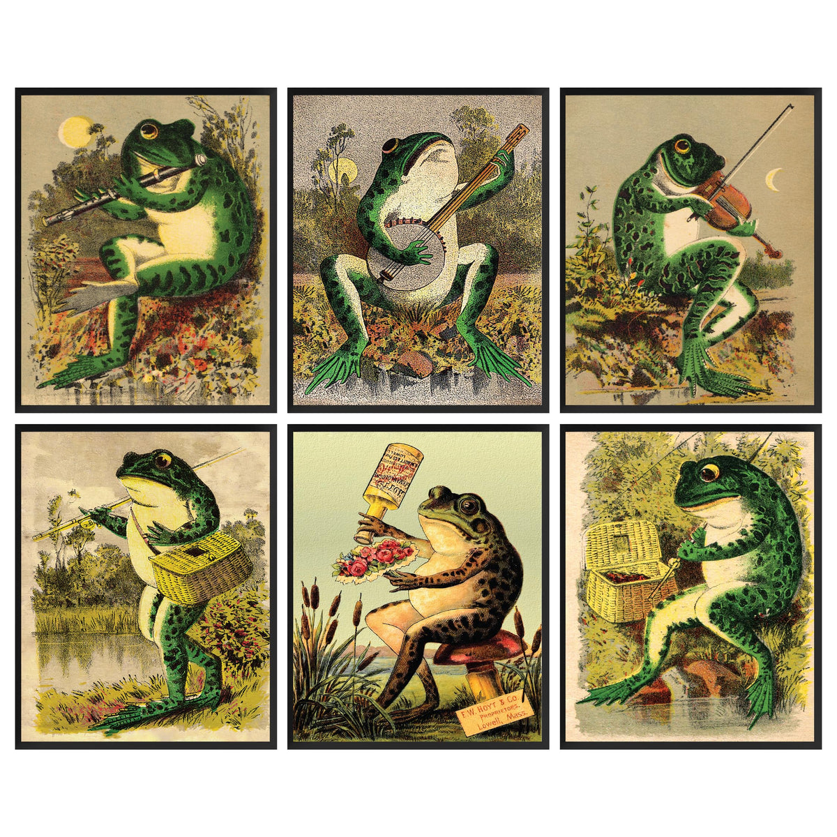 97 Decor Frog Poster,Retro Poster Wall Art Print Retro Frog Posters,Retro Positive Quote,Wall Art Canvas For Living Room Bedroom
