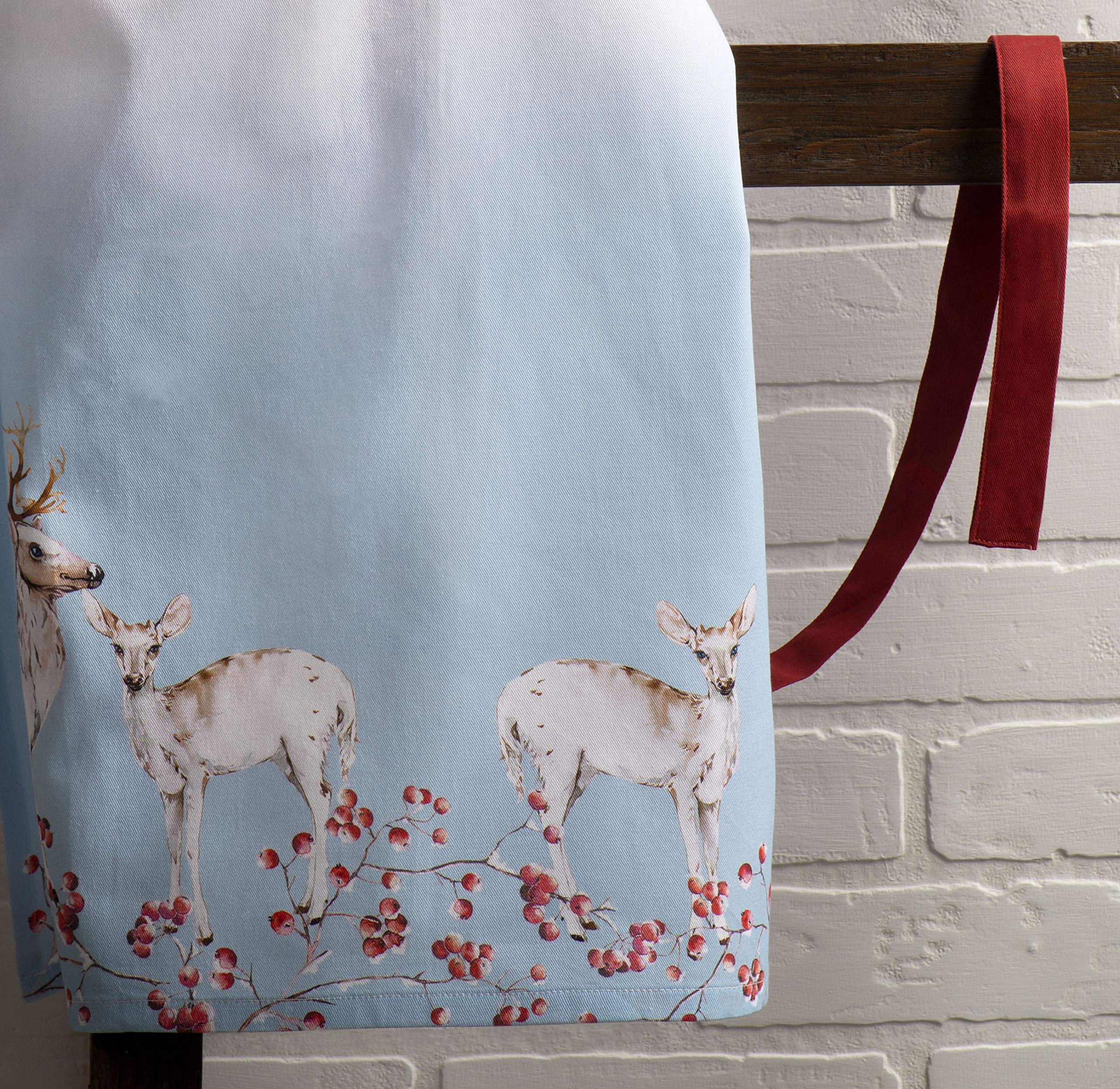 Maison D' Hermine Fairytale Forest 100% Cotton 1 Piece Kitchen Apron With An Adjustable Neck & Hidden Centre Pocket With Long Ti