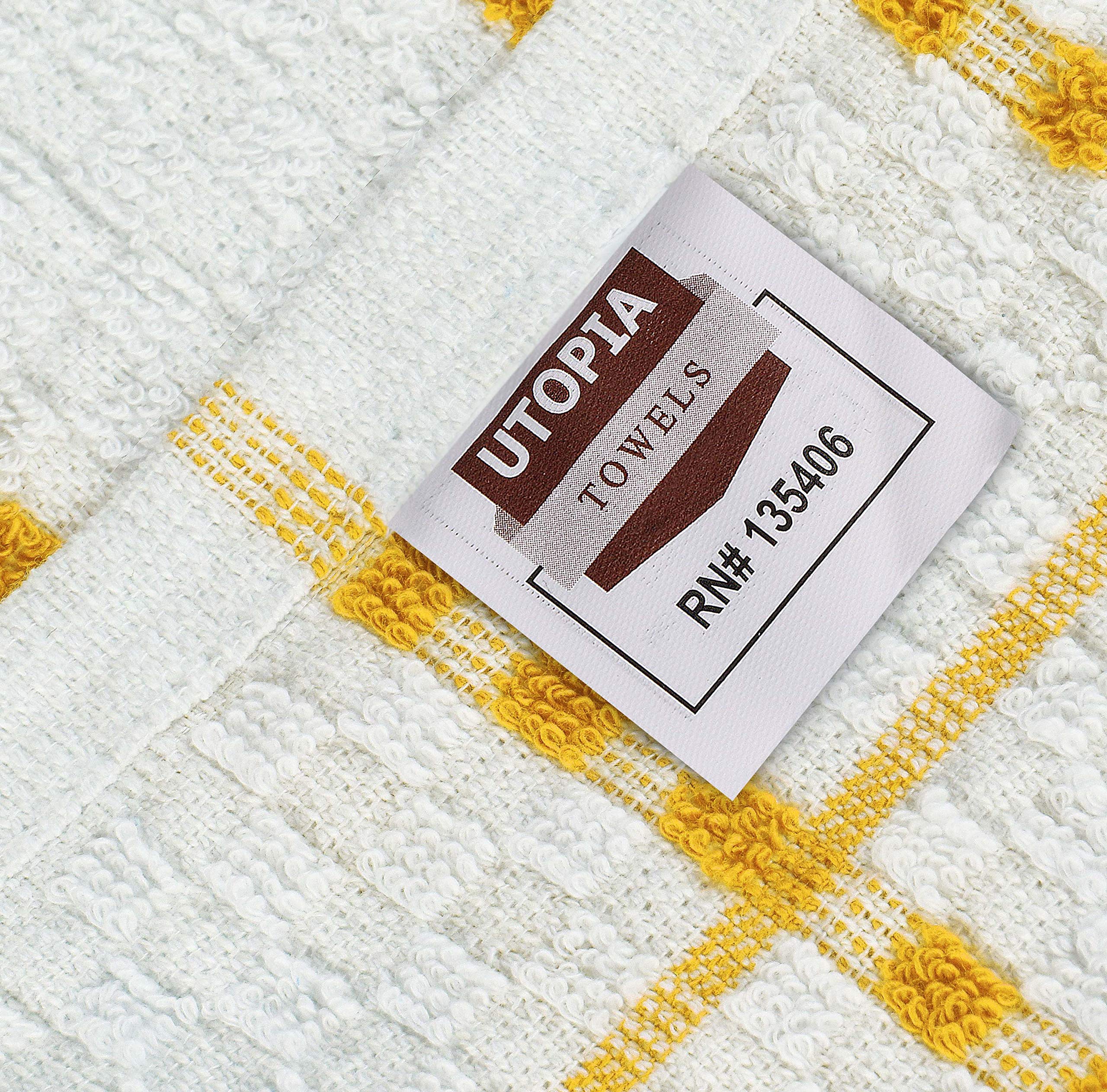 Utopia Towels Kitchen Towels [12 Pack}  15 x 25 Inches  100% Ring Spun Cotton Super Soft and Absorbent Linen Dish Towels  Tea Towels and Bar Towels Set (Yellow)