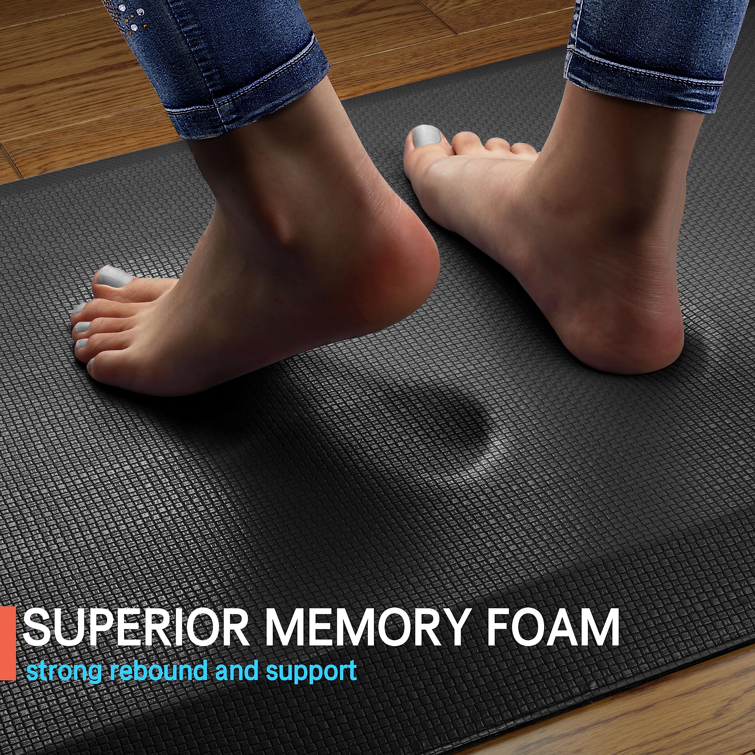 Featol Anti Fatigue Mats For Standing, 9/10 Extra Thick Ergonomic Standing Desk Mat, Comfort & Durable Memory Foam Standing Mat