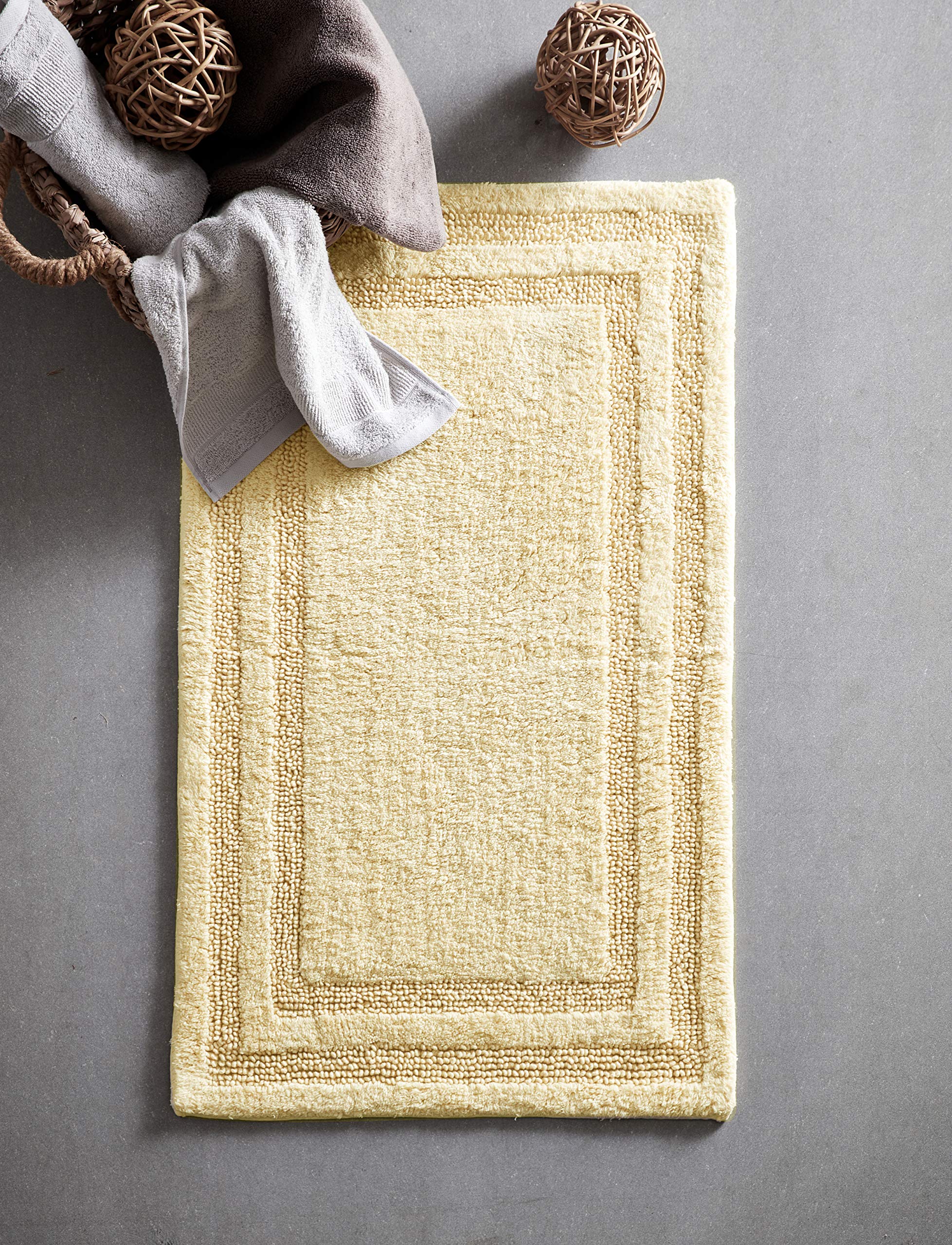Tommy Bahama - Bathroom Rugs, Cotton Bath Mat, Highly Absorbent Bathroom Decor (Isla Yellow, 2 Piece)