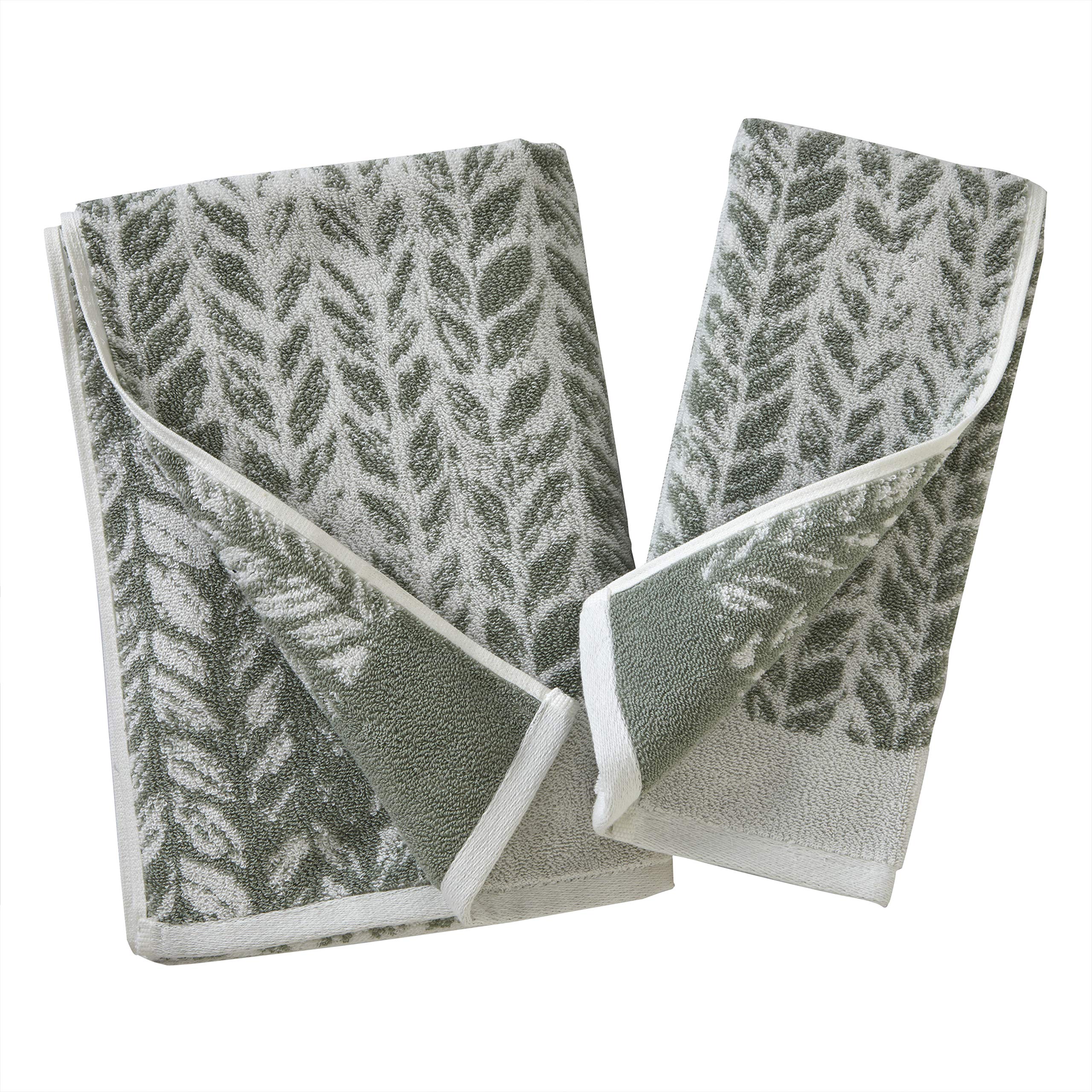 Skl Home By Saturday Knight Ltd. Distressed Leaves Bath Towel,Sage 28X54