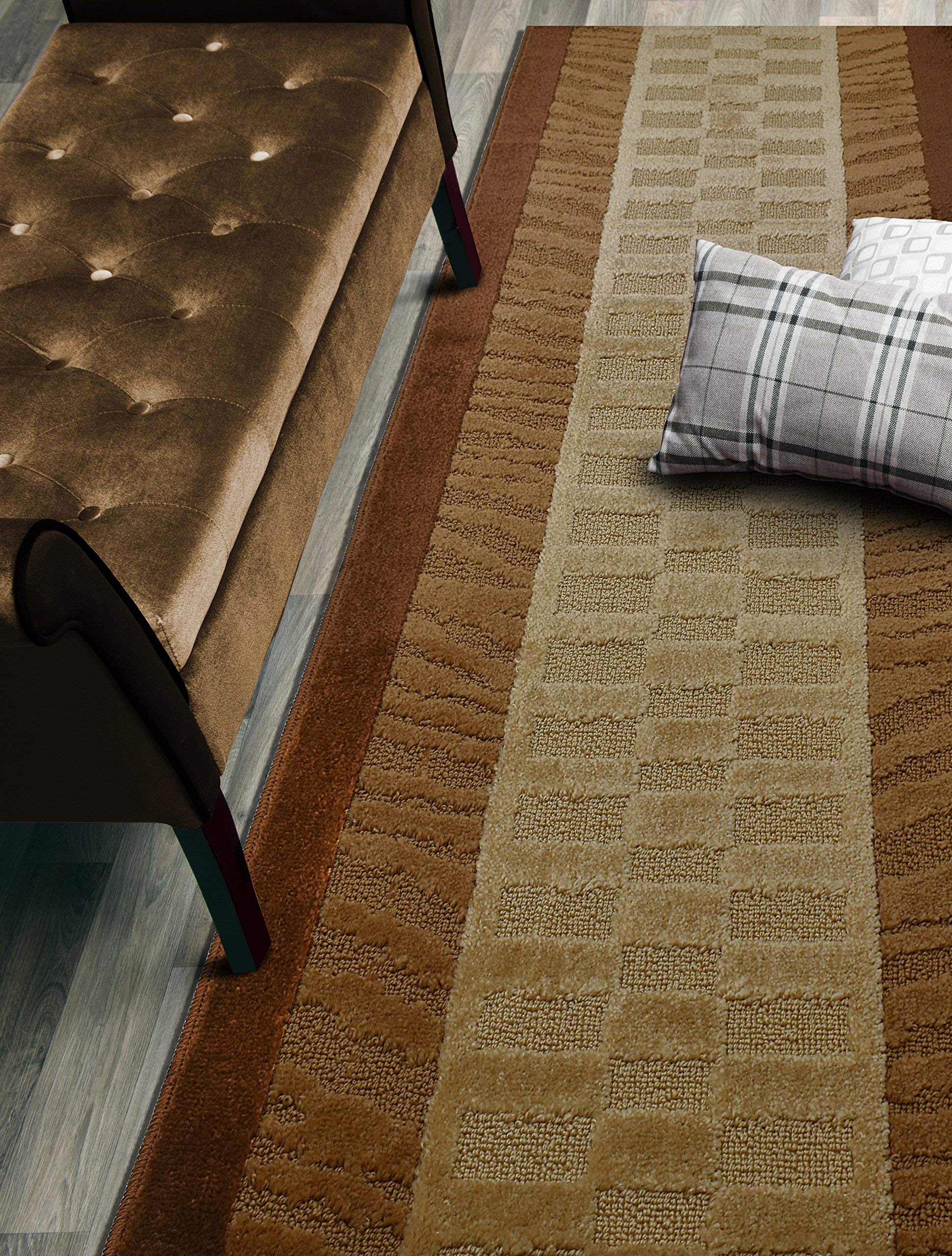 ORFA HOME Custom Size Zebra Hallway Runner Rug Slip Resistant, 26 Inch Wide x Your Choice of Length Size, Brown, 26 Inch X 9 Fee