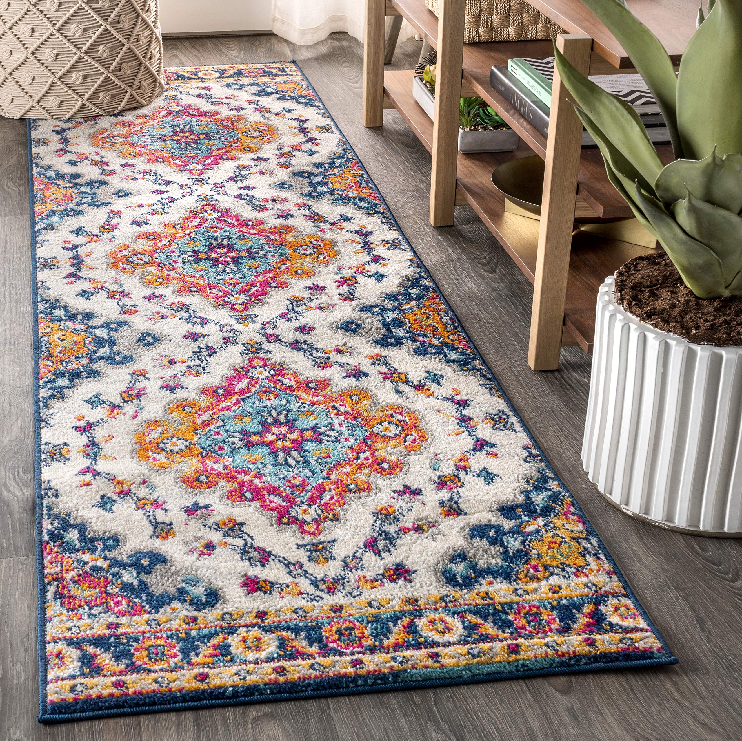 JONATHAN Y BMF106A-214 Bohemian Flair Boho Vintage Medallion Indoor Area-Rug Floral Easy-Cleaning High Traffic Bedroom Kitchen L