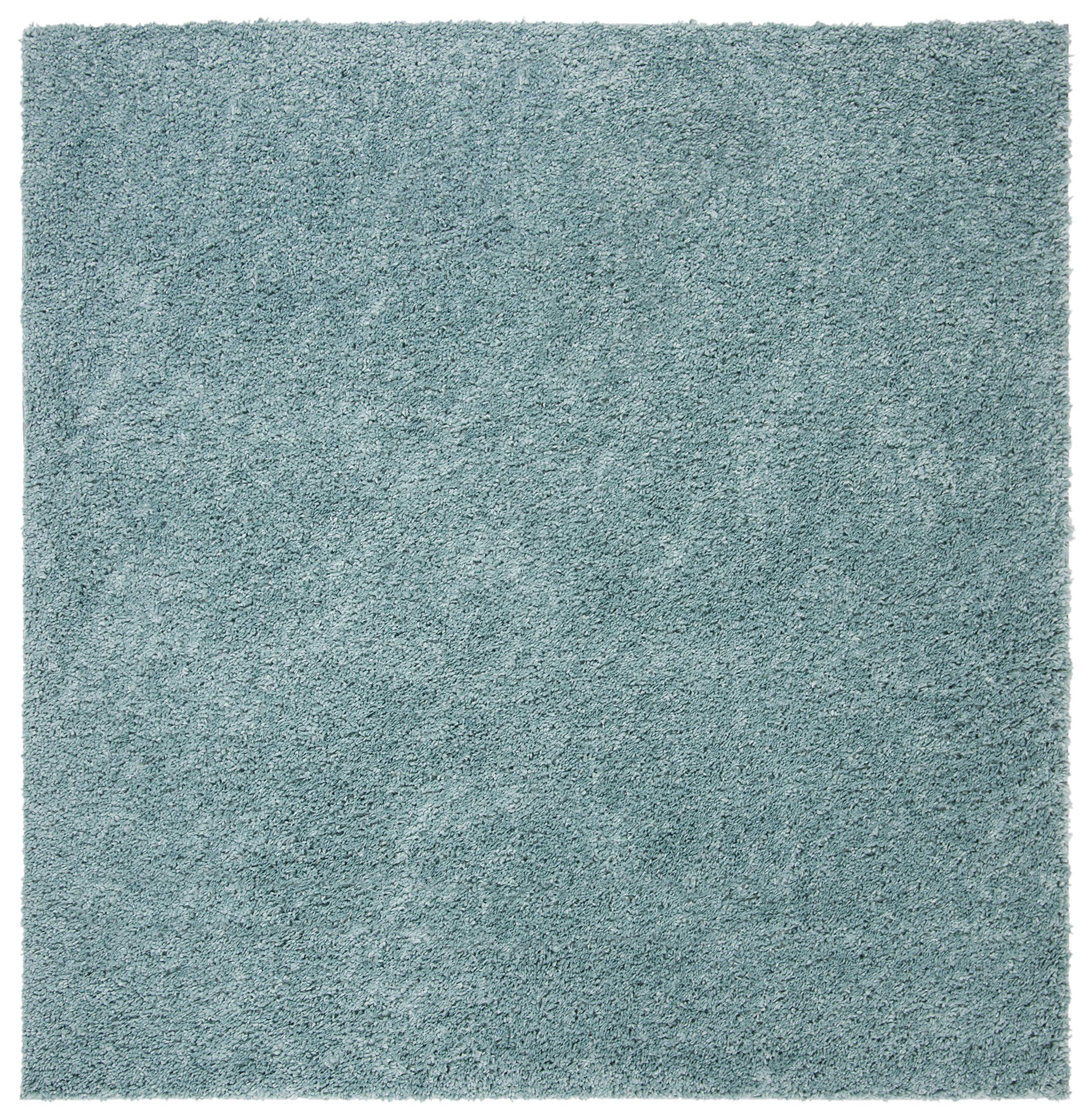 SAFAVIEH August Shag Collection 3 Square Aqua AUG900J Solid Non-Shedding Entryway Living Room Foyer Bedroom 1.2-inch Thick Acce