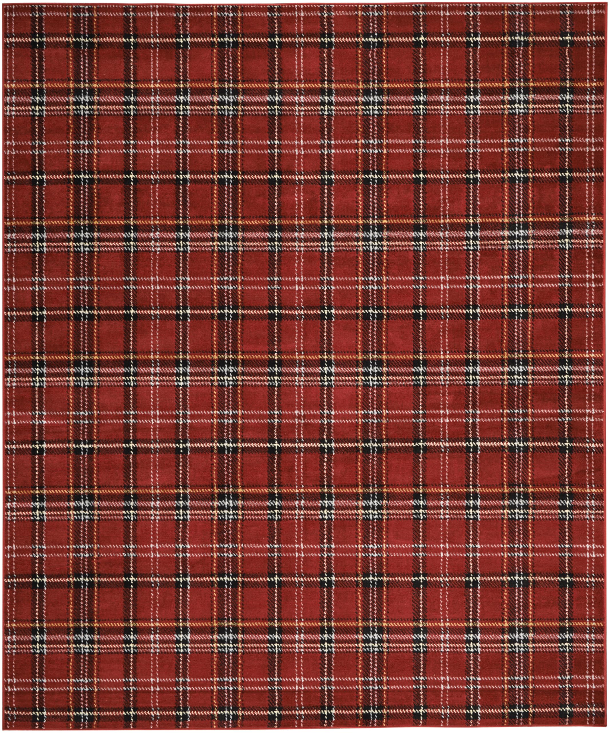 Nourison Home Grafix Red 9' x 12' Area Rug Easy Clean, Non Shedding, Bed Room, Living Room, Dining Room, Kitchen (9' x 12')