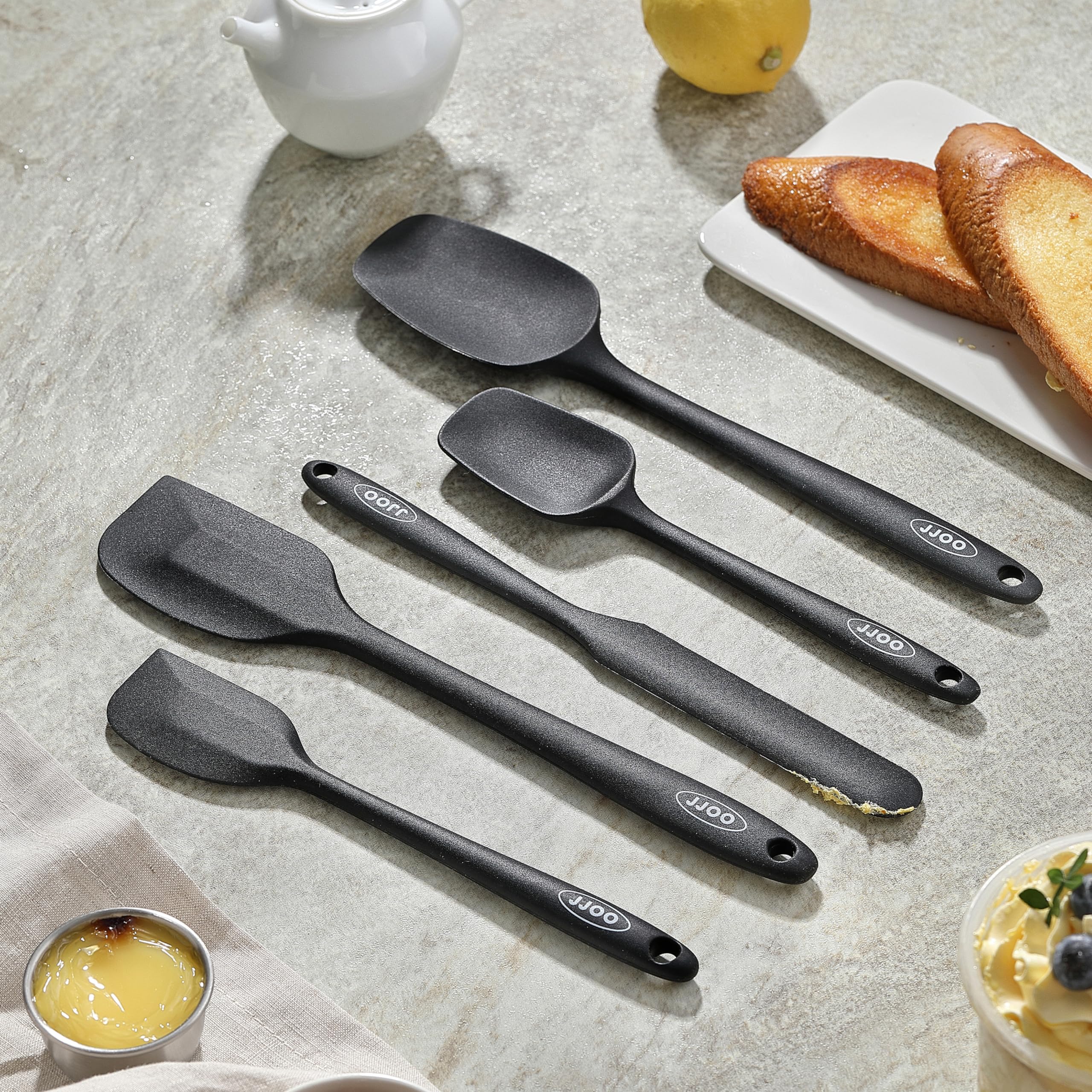 Jjoo Silicone Spatula Set, 5 Pack Heat Resistant Silicone Rubber Spatula For Baking, Cooking And Mixing, Non Stick, Bpa-Free, Di