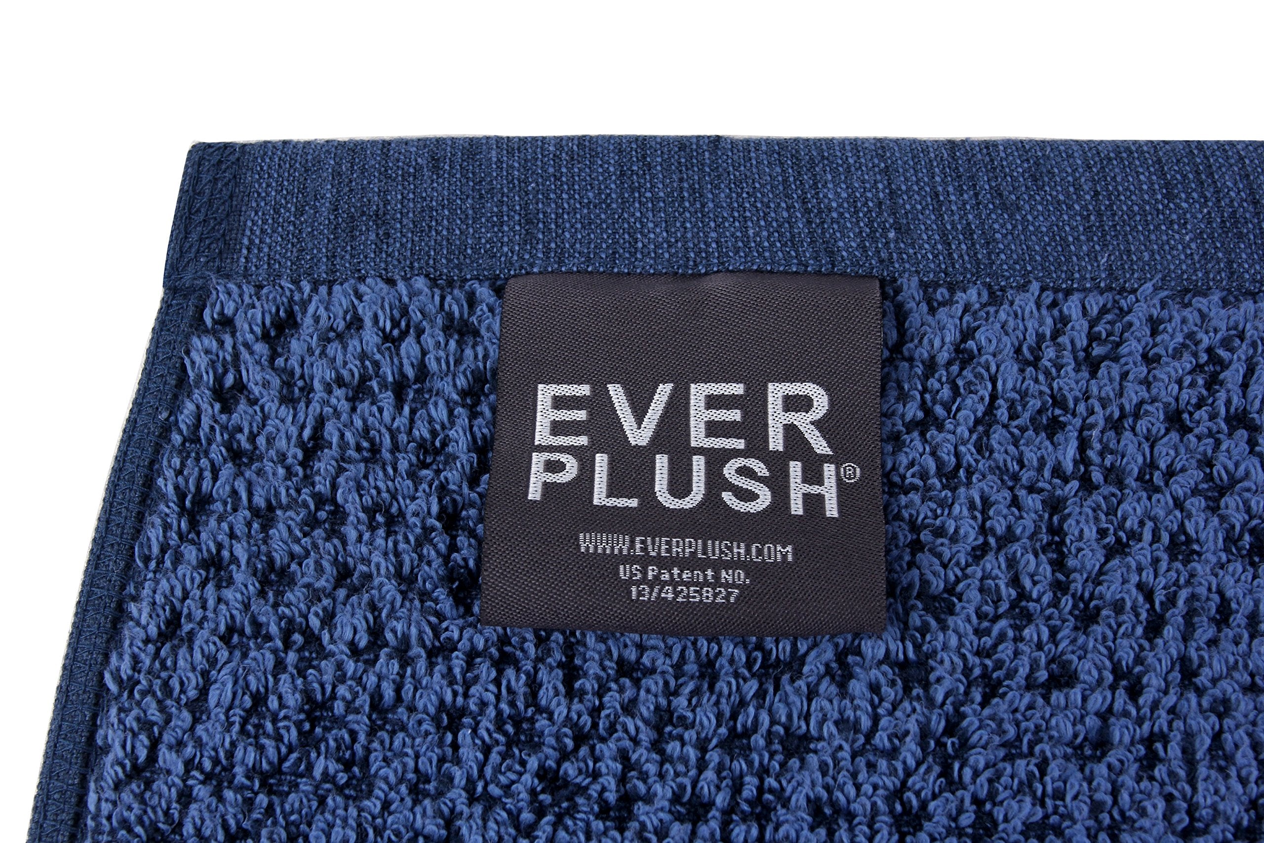 Everplush Diamond Jacquard 6 Pieces Bath Sheet Set  Navy Blue