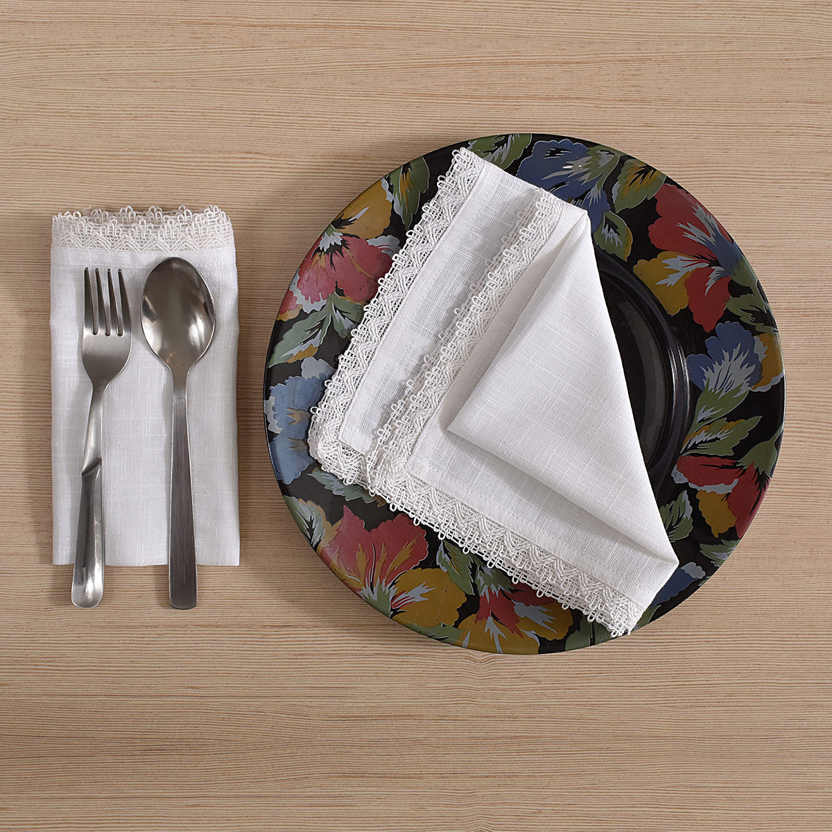 Fingercraft Dinner Cloth Napkins In 100% Cotton, 12 Pieces Small Table Napkins,12 Inches X 12 Inches, Mitered Corners For Every