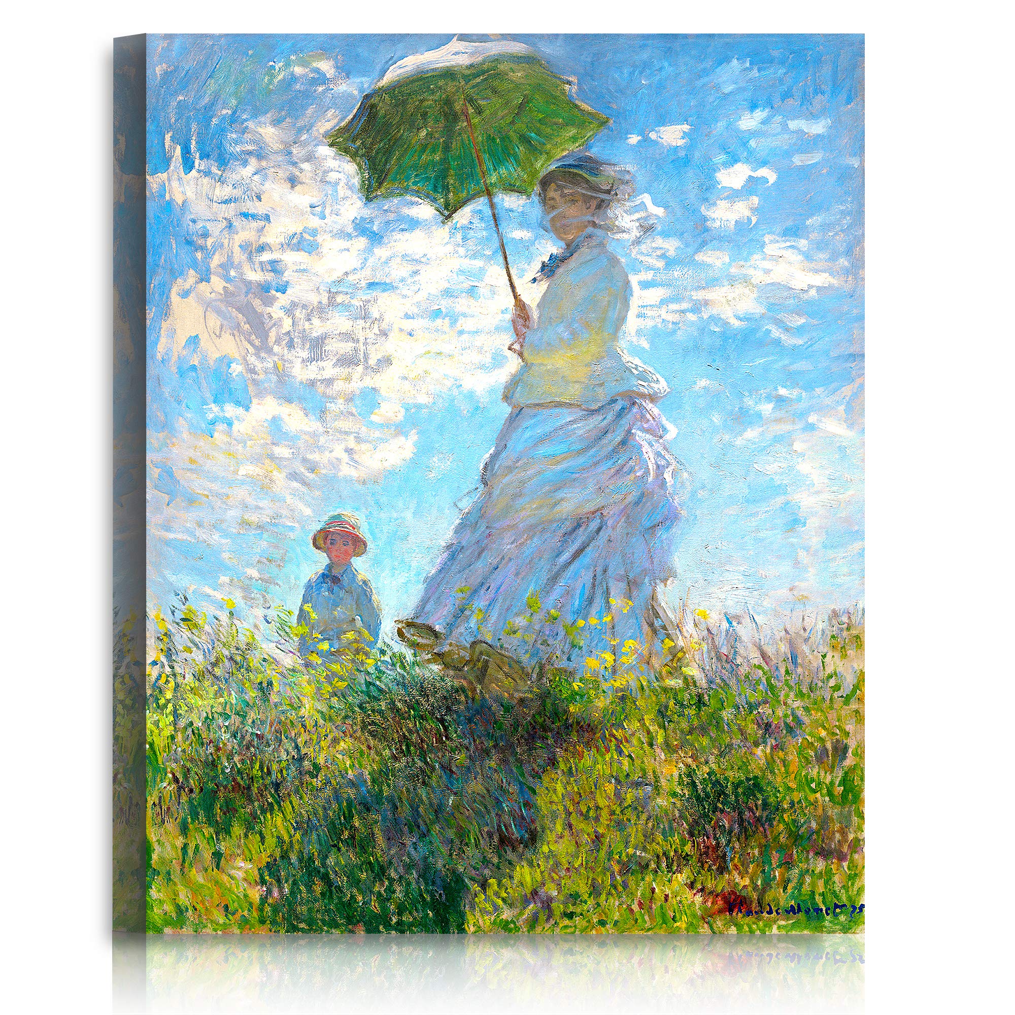A&T Artwork The Walk, Woman With A Parasol (1875) By Claude Monet The World Classic Art Reproductions, Giclee Canvas Prints Wall
