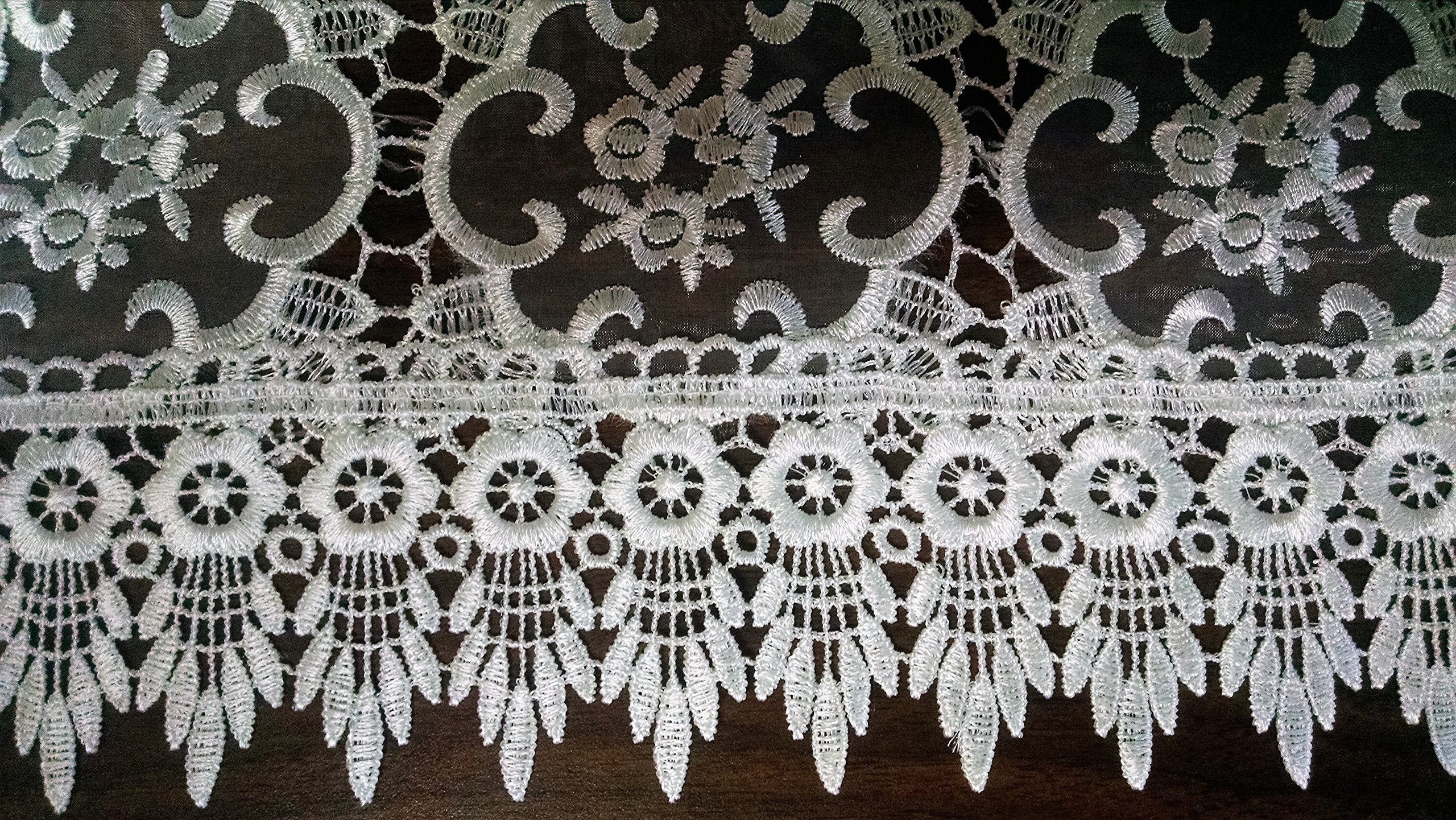 Doily Boutique Square Doily With Flowers On Sheer Material And Lace, Size 13 X 13 Inches